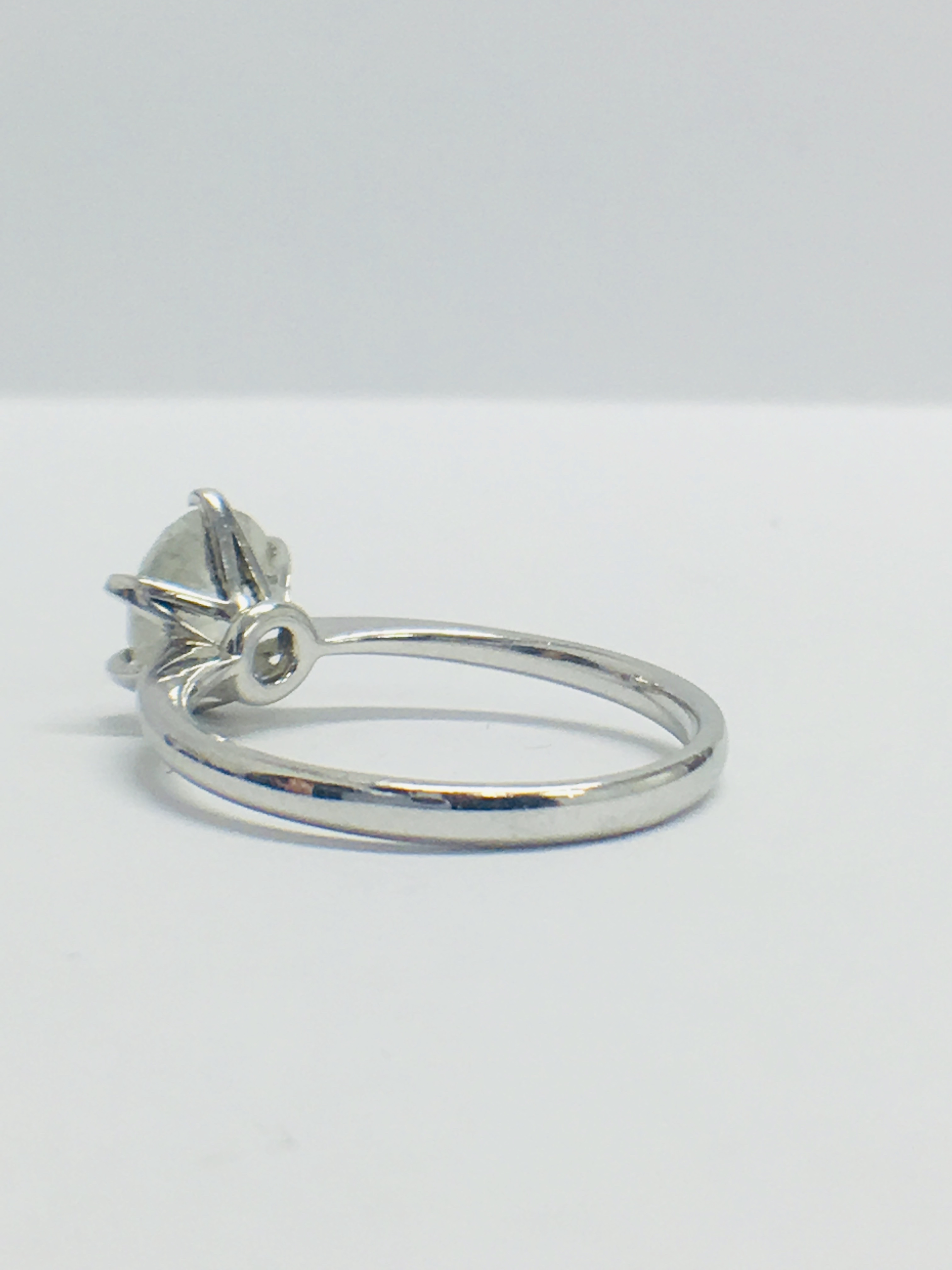 Platinum Diamond Solitaire Halo Ring, - Image 4 of 8
