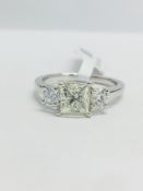 Platinum Diamond Trilogy Ring 1.50Ct Diamond Total,