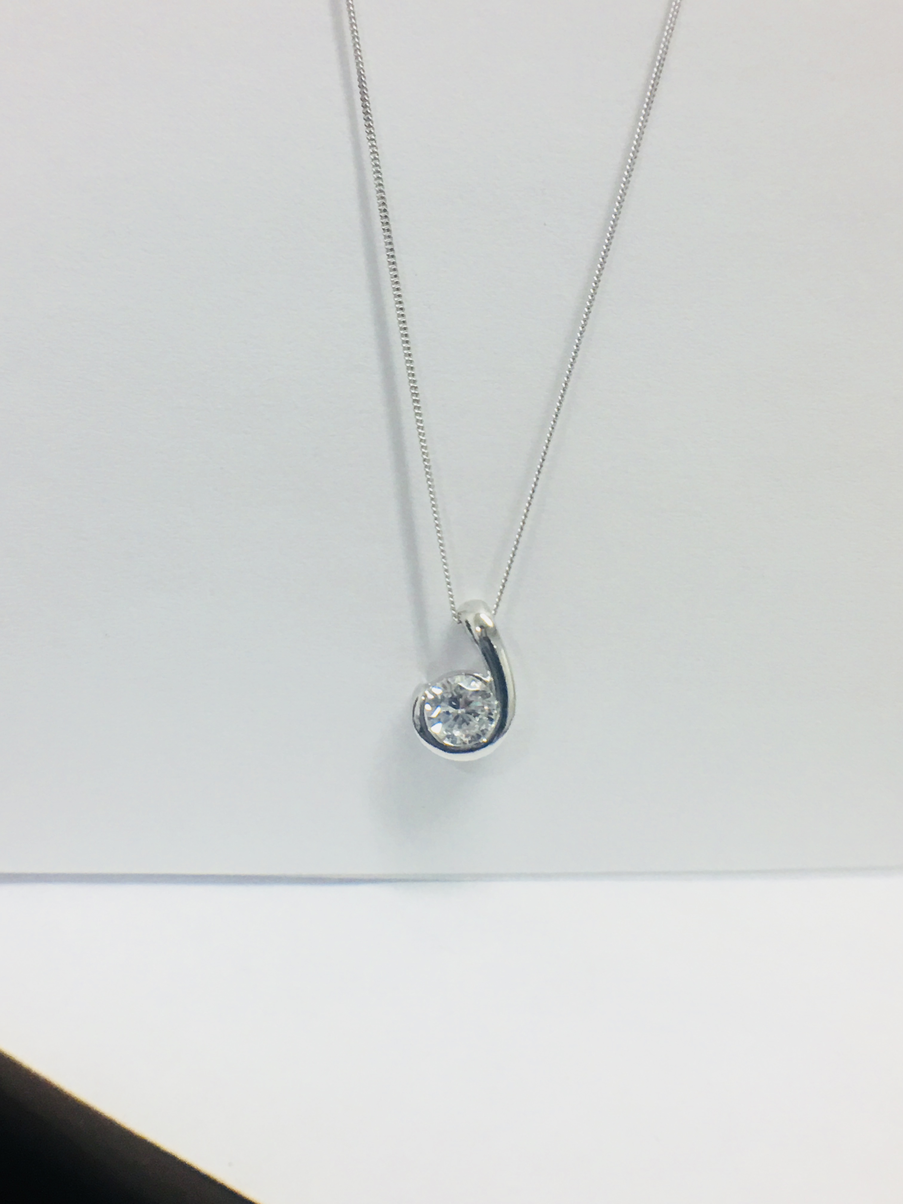 Platinum Diamond Pendant And 9Ct White Gold Necklace, - Image 2 of 5