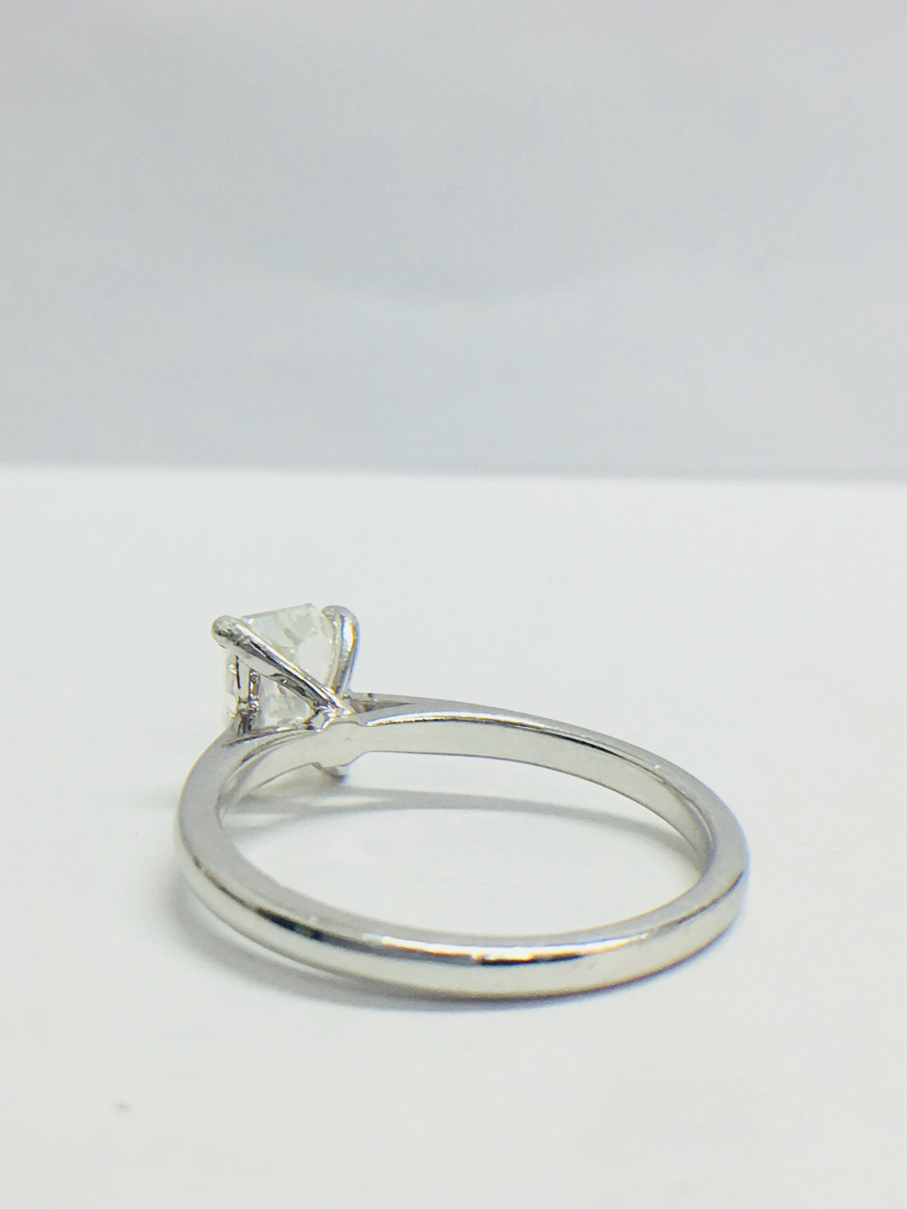 Platinum Oval Cut Diamond Solitaire Ring, - Image 3 of 3