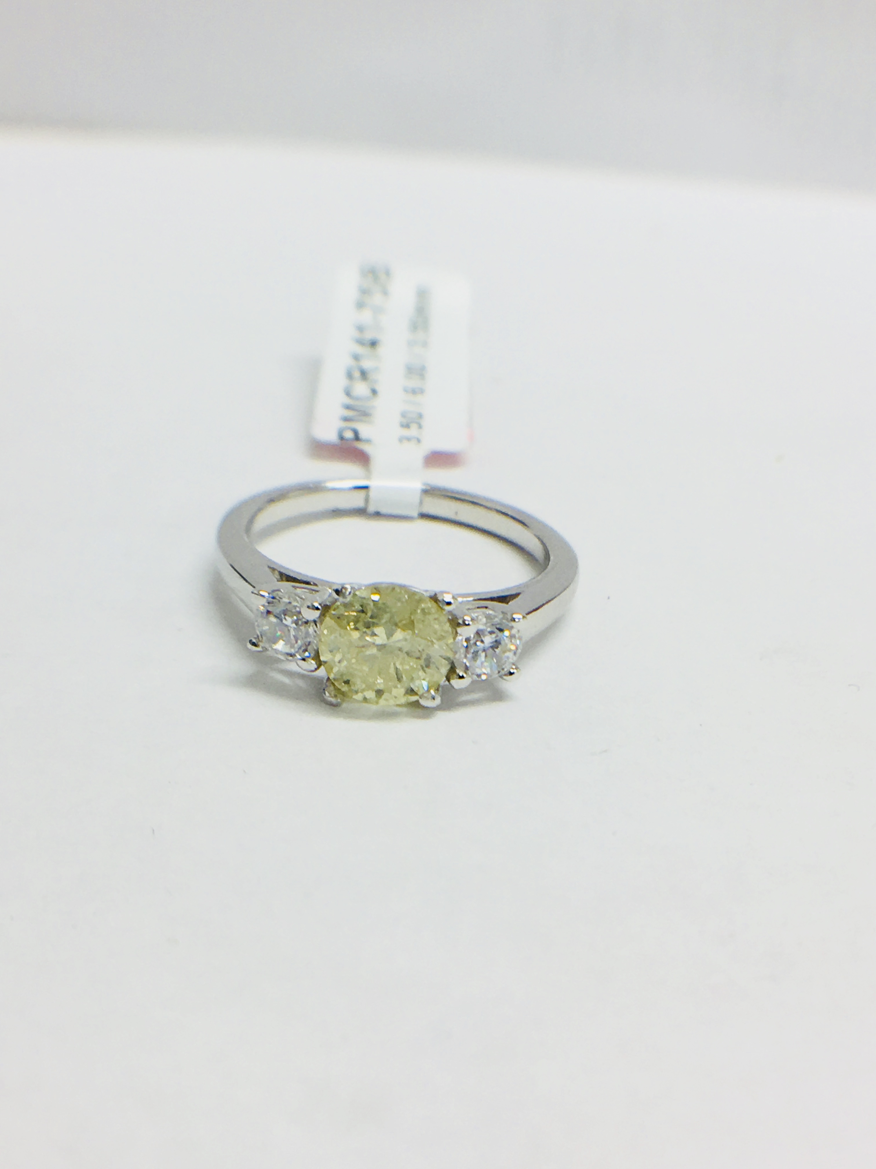 Platinum Diamond Three Stone Ring, - Image 3 of 10