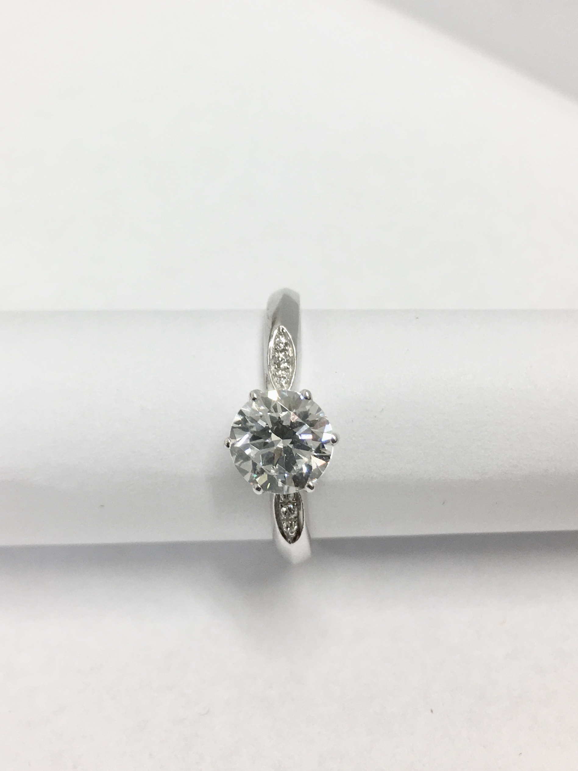 Platinum Diamond Solitaire Ring, - Image 4 of 4