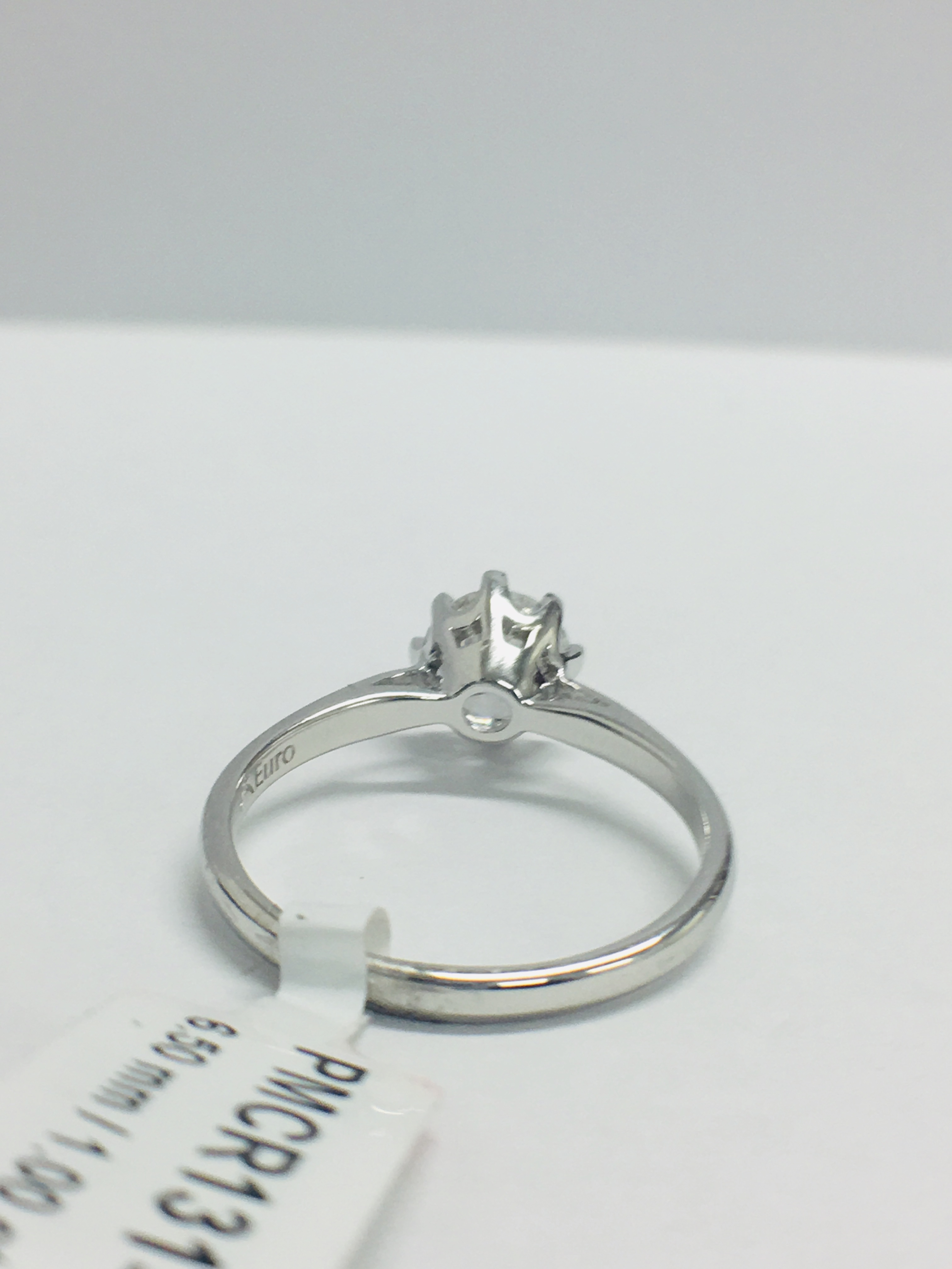 Platinum Solitaire 6 Claw Diamond Ring, - Image 3 of 5
