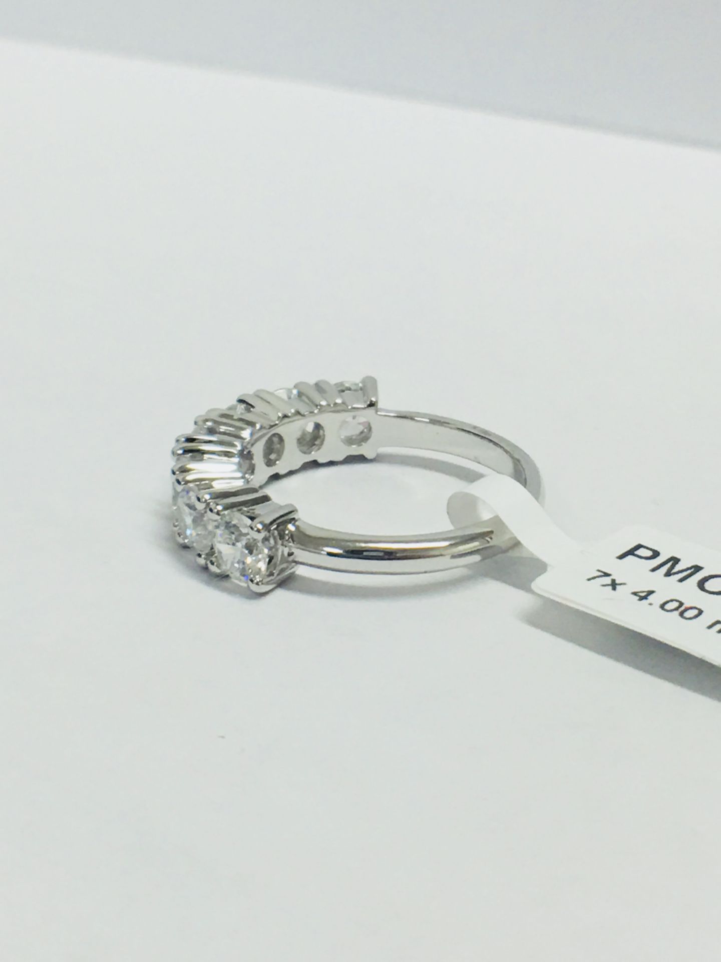 Platinum Diamond 7 Stone Ring, - Image 5 of 8