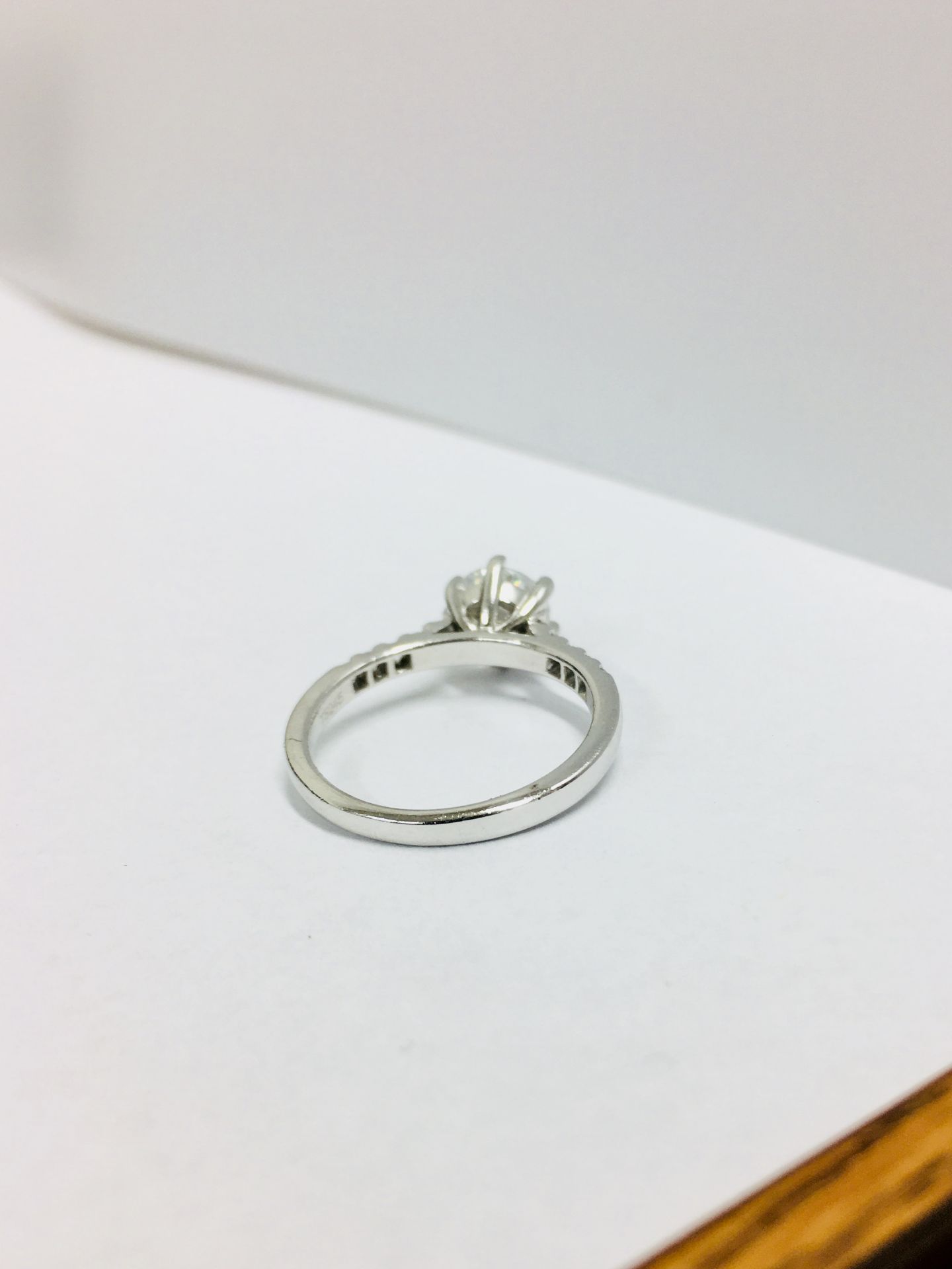 Platinum Diamond Solitaire Ring, - Image 3 of 4