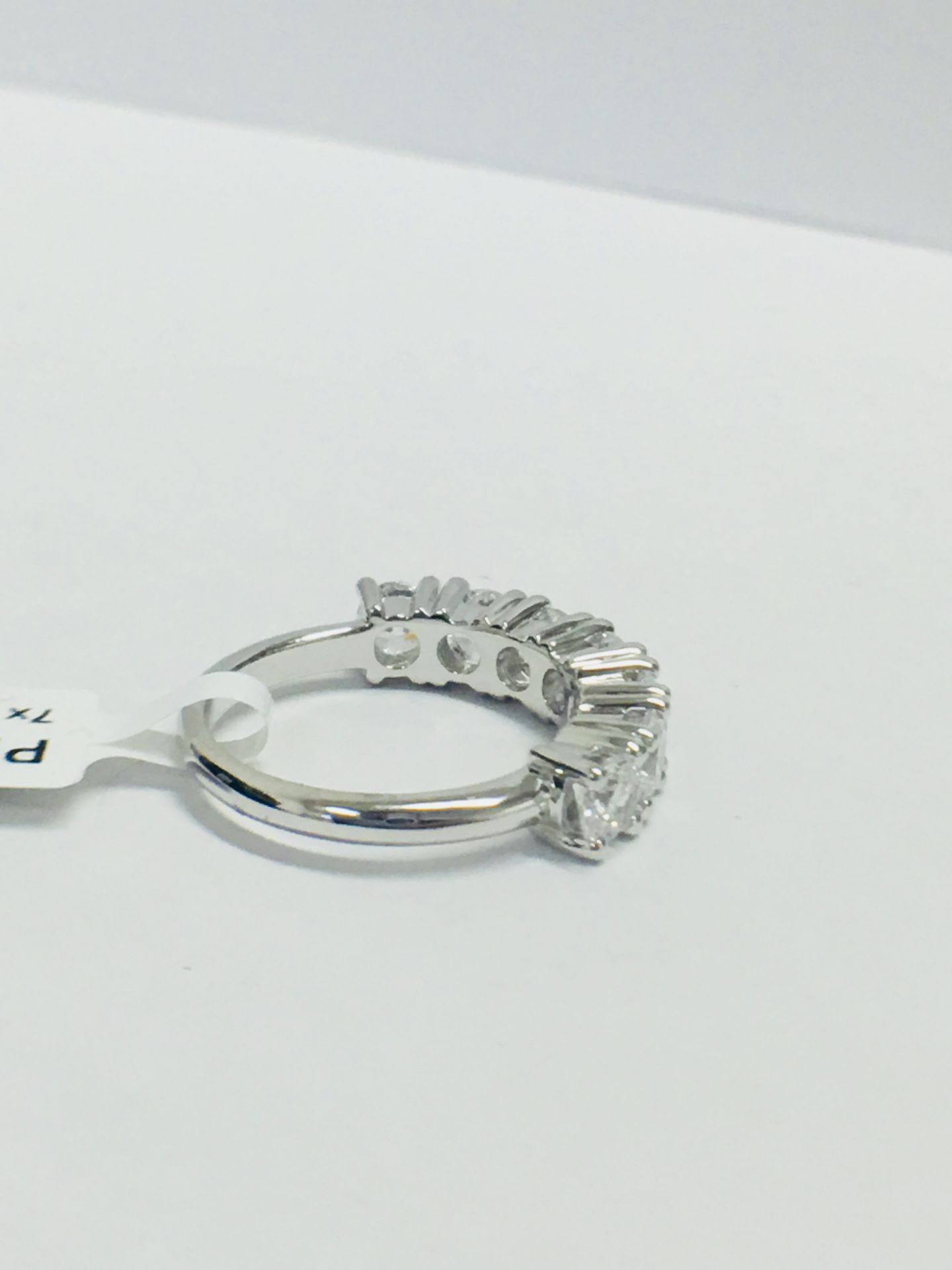 Platinum Diamond 7 Stone Ring, - Image 7 of 8