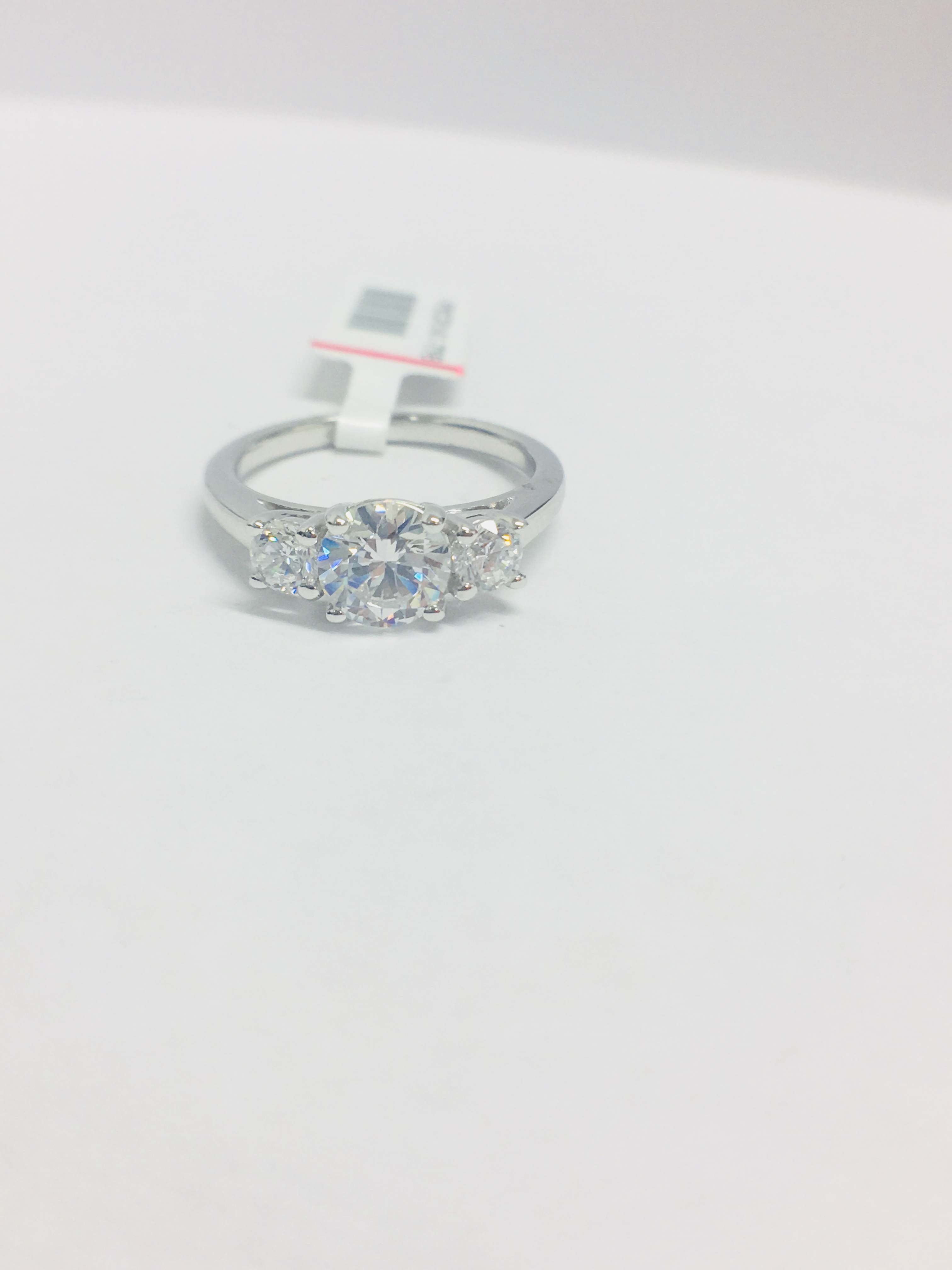 Platinum Diamond Three Stone Ring, - Image 2 of 4