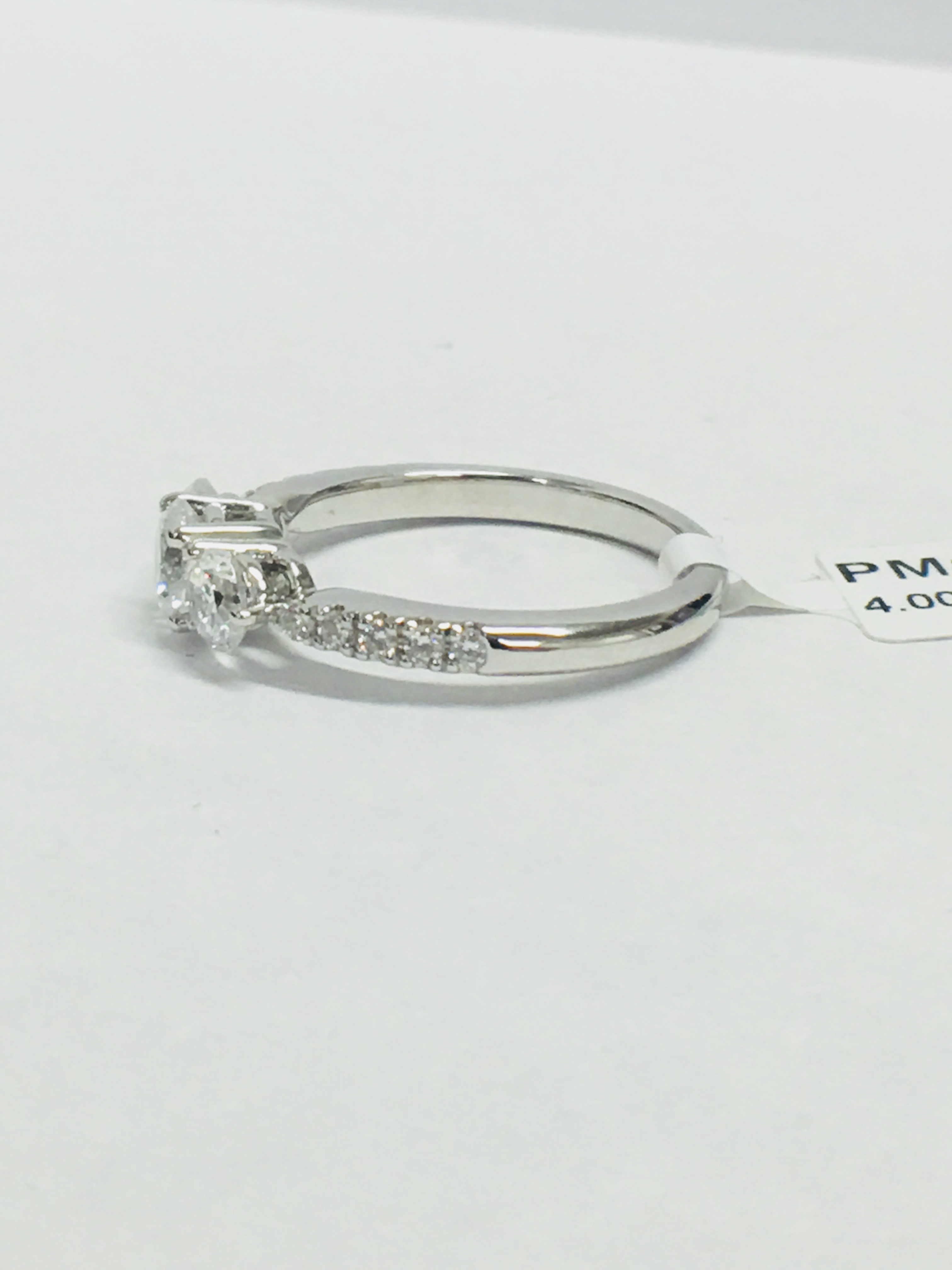 1.10Ct Platinum Diamond Three Stone Ring, - Image 6 of 6