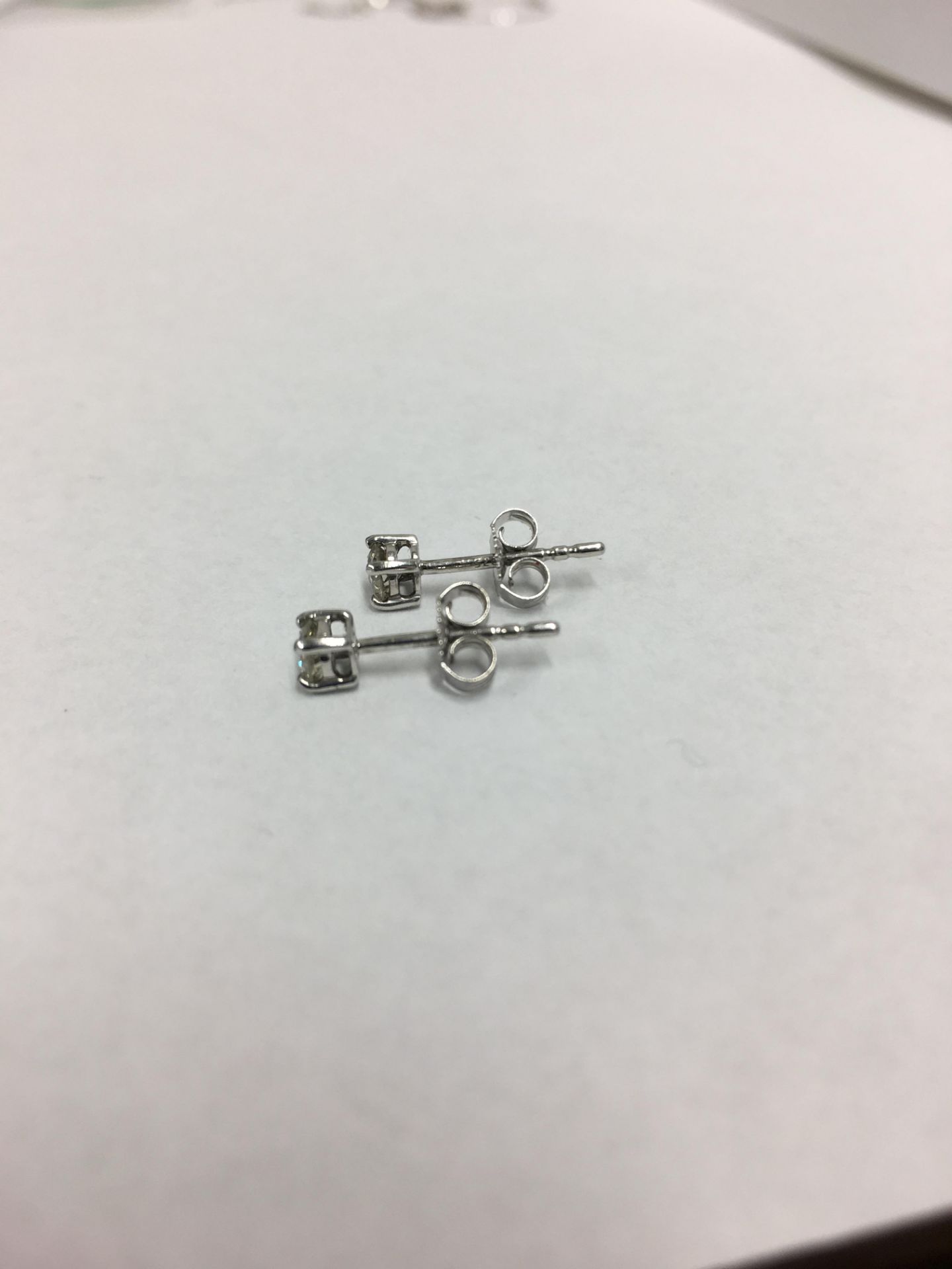 0.50Ct Diamond Solitaire Stud Earrings Set In Platinum. - Image 2 of 3