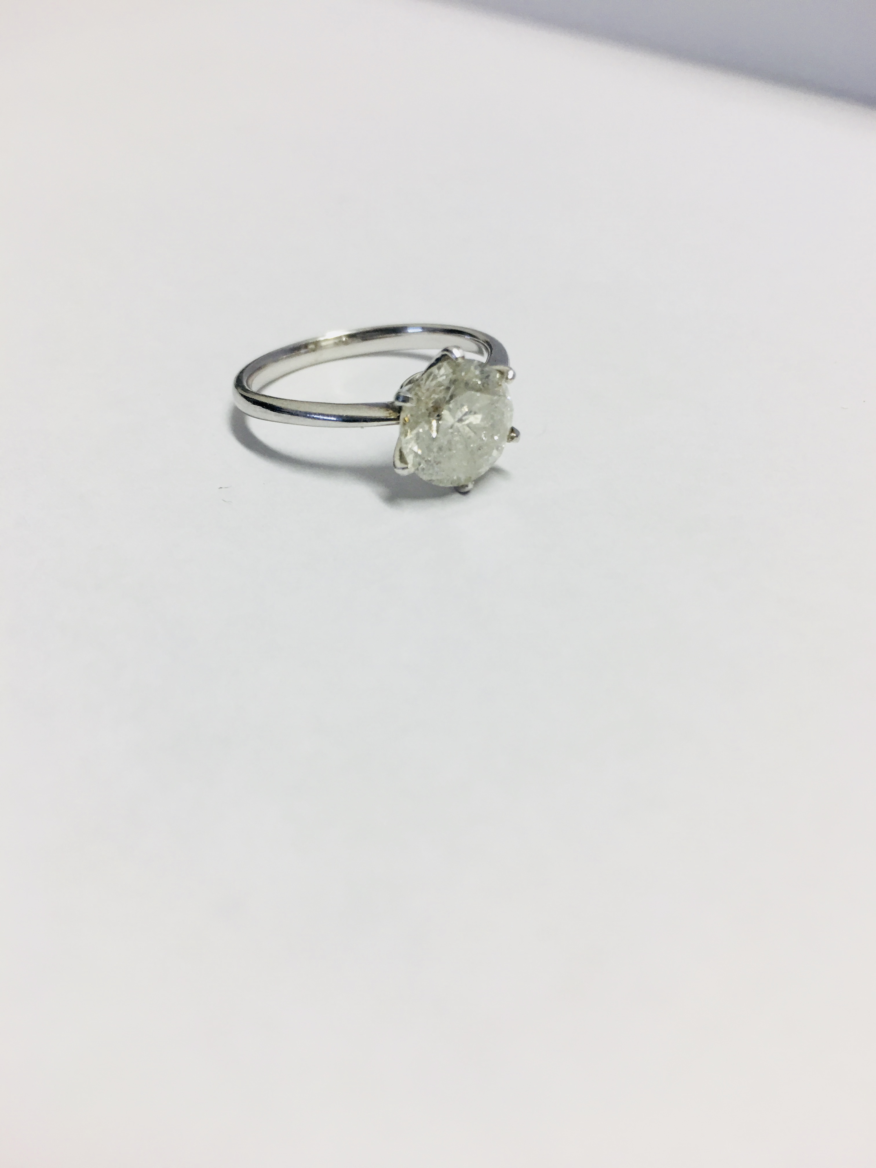 Platinum Diamond Solitaire Ring, - Image 4 of 5