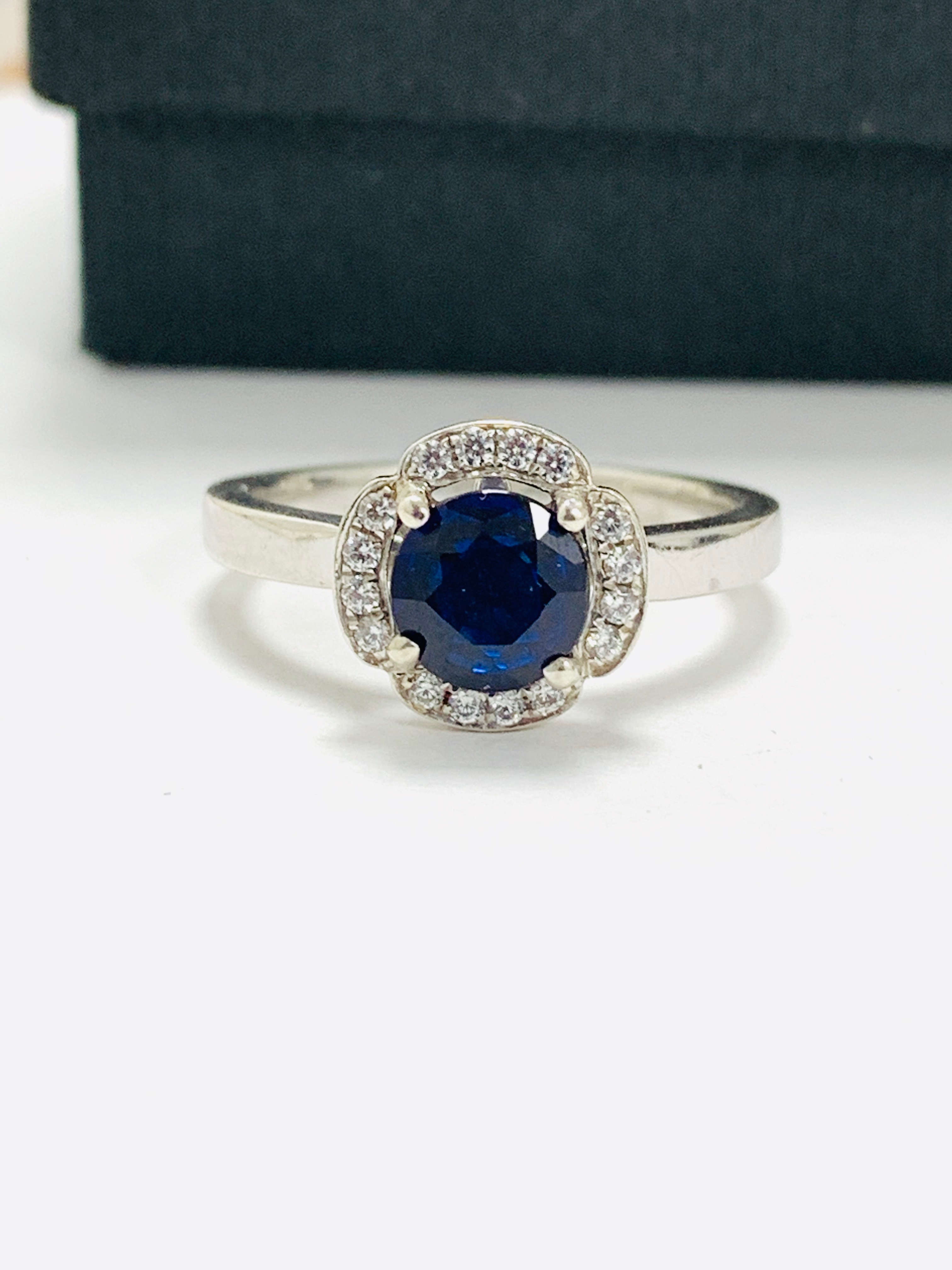 Platinum Art Deco Style Sapphire Diamond Dress Ring,