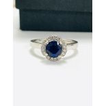Platinum Art Deco Style Sapphire Diamond Dress Ring,