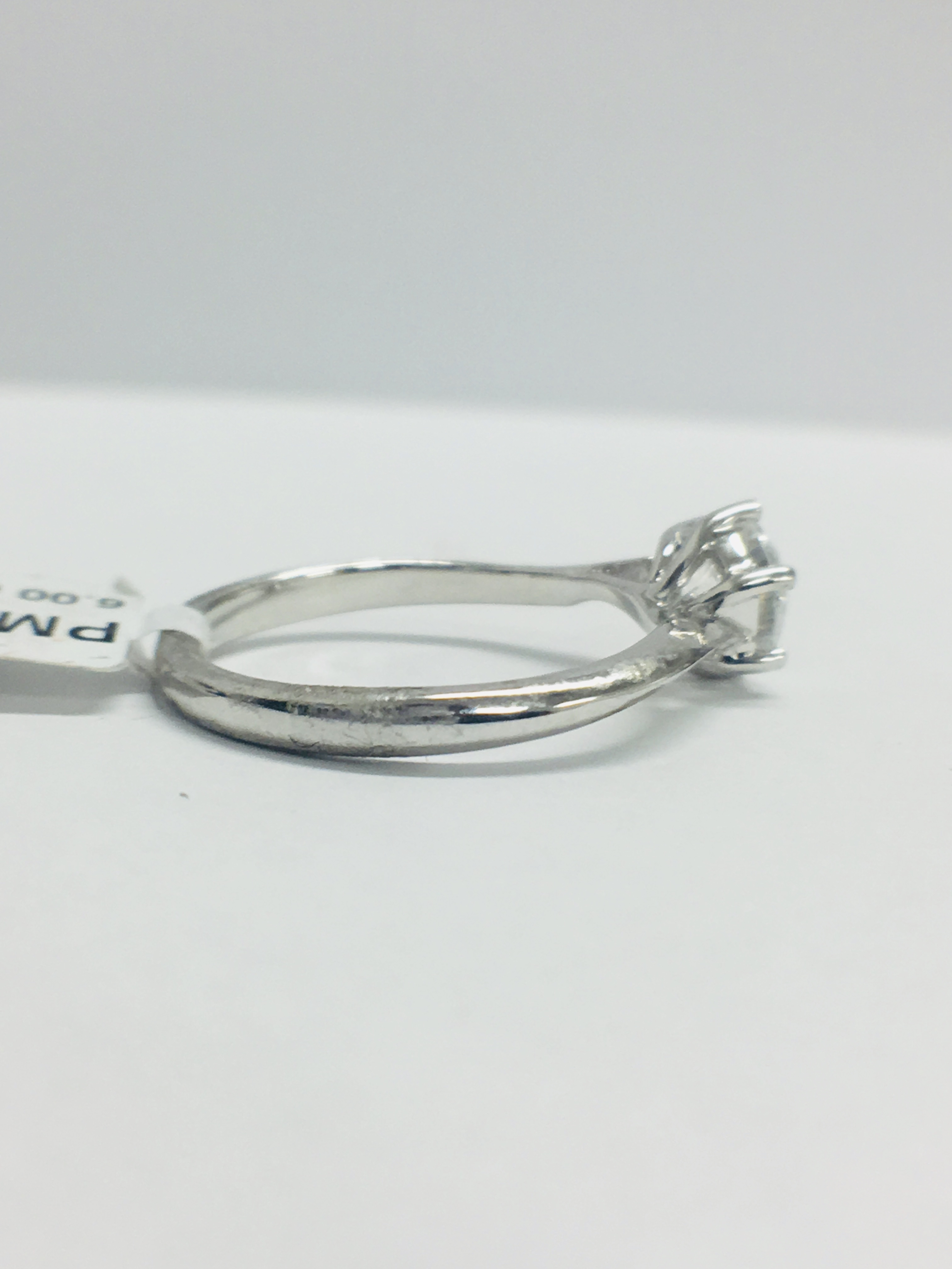 Platinum Solitaire 4 Claw Diamond Ring, - Image 6 of 8
