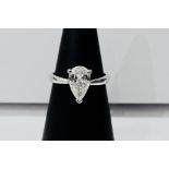 1.01Ct Pearshape Diamond Solitaire Ring,