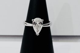 1.01Ct Pearshape Diamond Solitaire Ring,