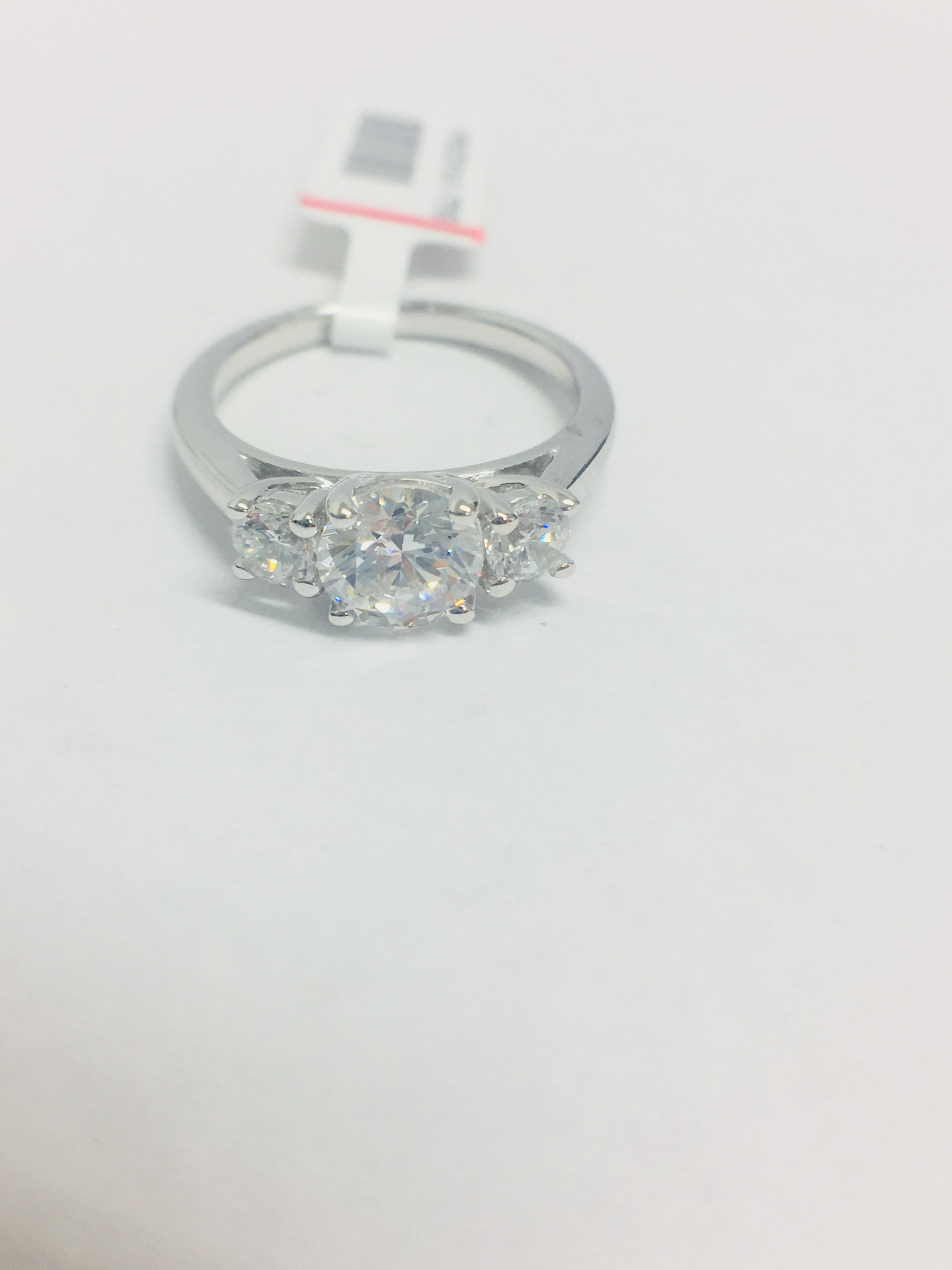 Platinum Diamond Three Stone Ring, - Image 4 of 5