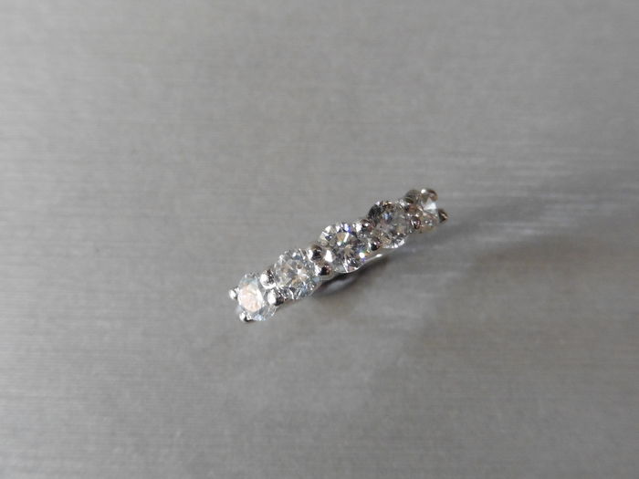 Platinum 1.25Ct Five Stone Diamond Ring.