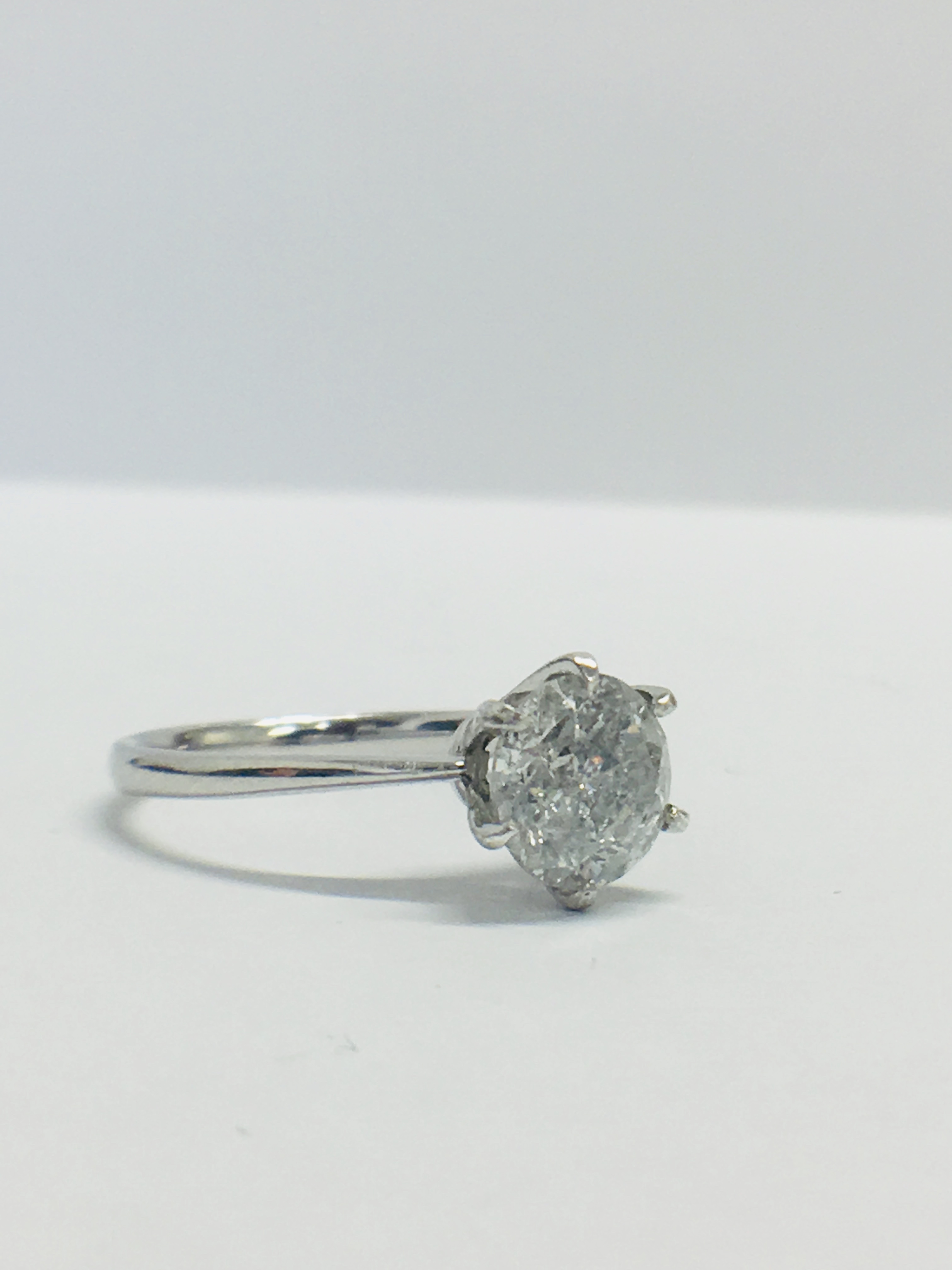 Platinum Diamond Solitaire Ring, - Image 5 of 6