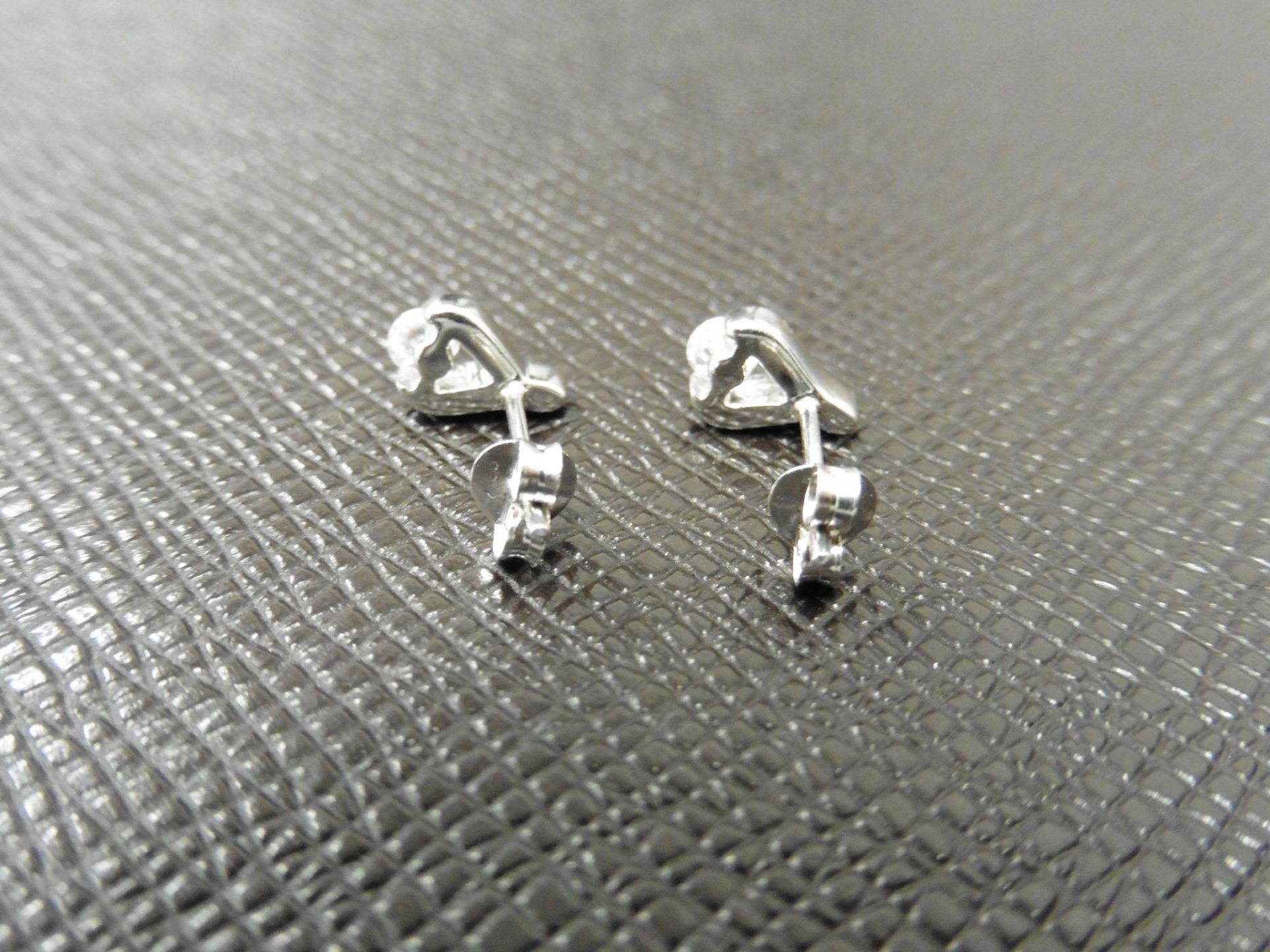 0.10Ct Diamond Tear Drop Earrings Set In Platinum 950. - Image 2 of 3