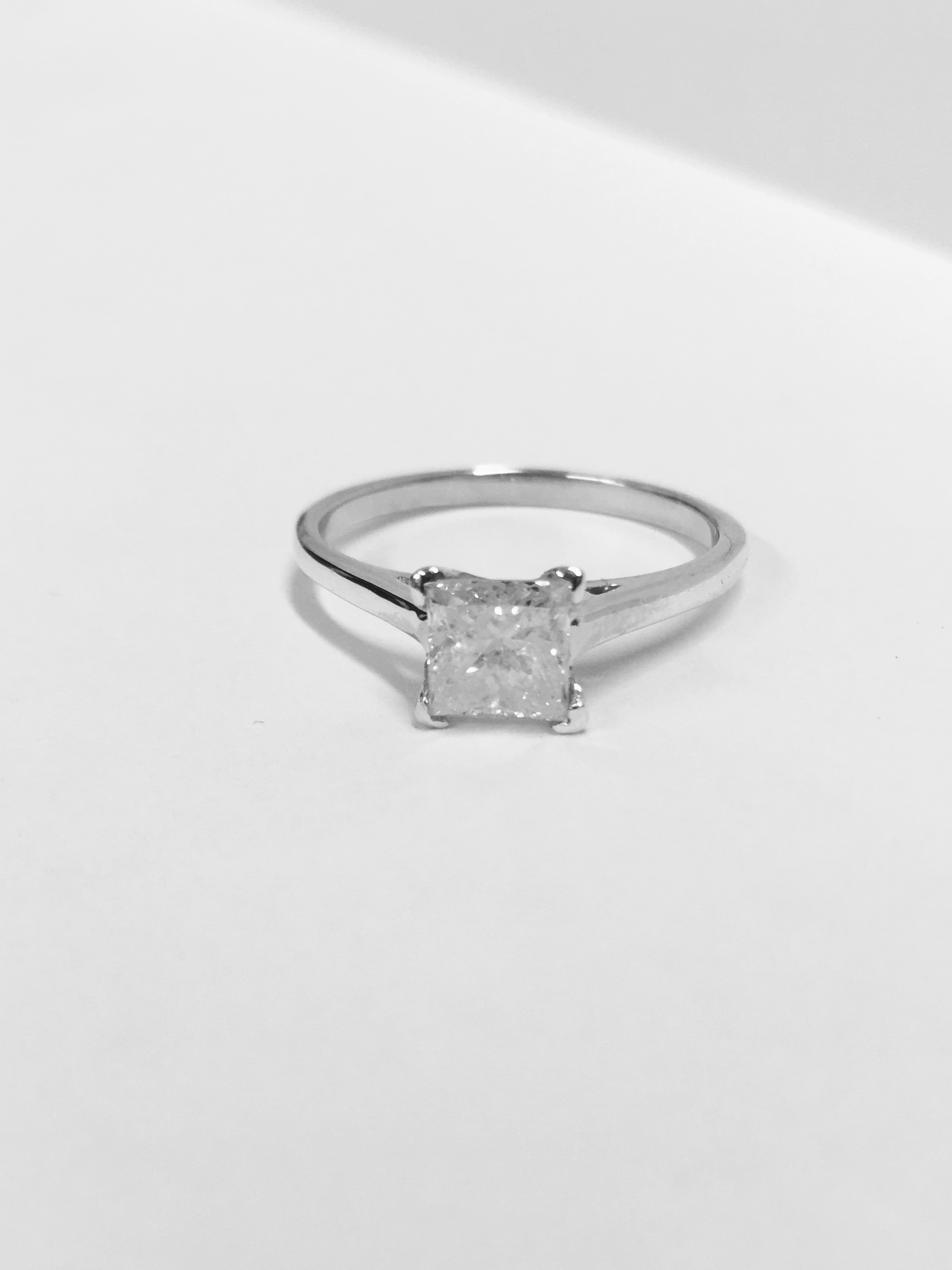 Platinum Princess Cut Solitaire Ring, - Image 3 of 3
