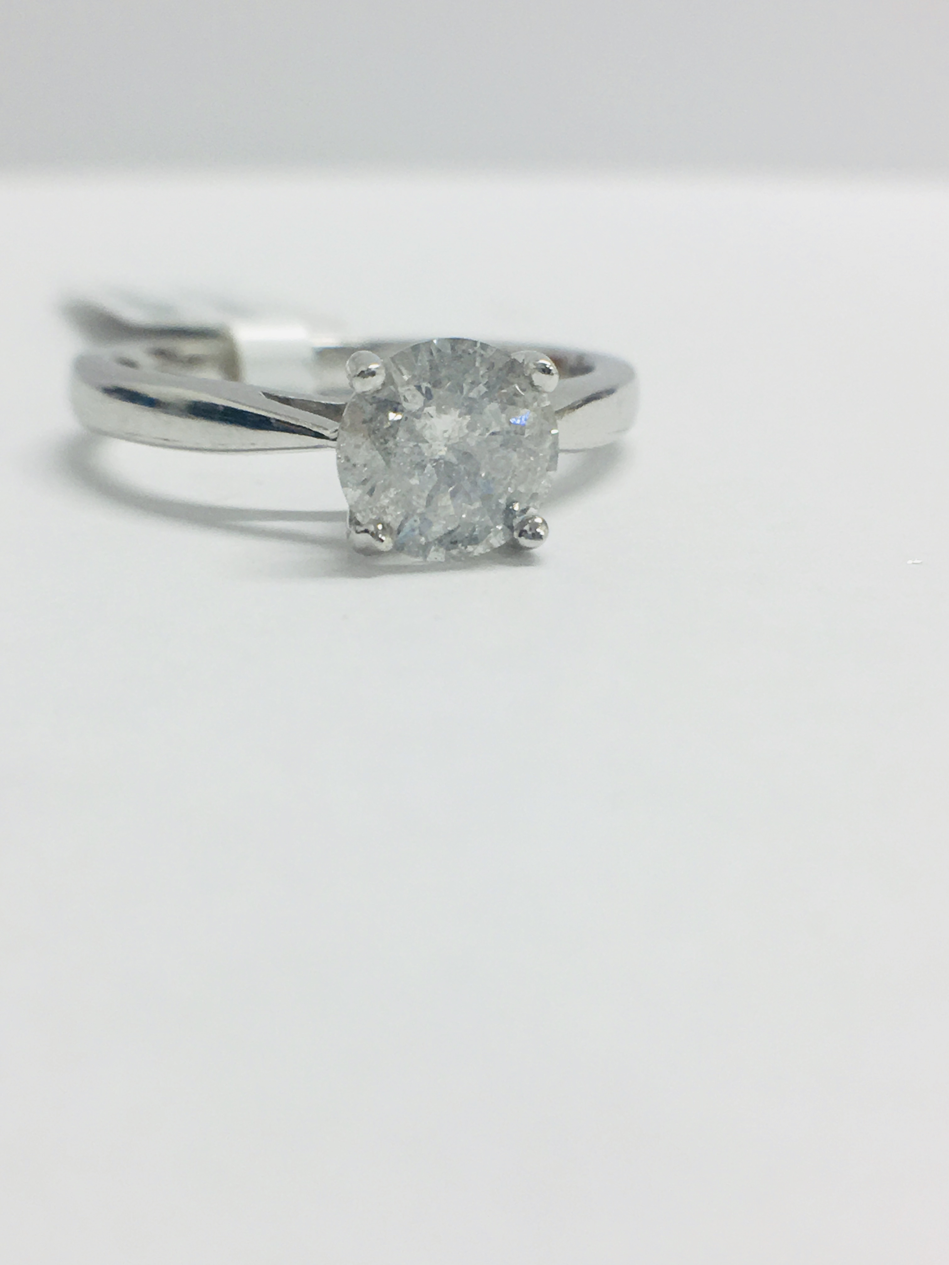 Platinum Solitaire 4 Claw Diamond Ring, - Image 5 of 6