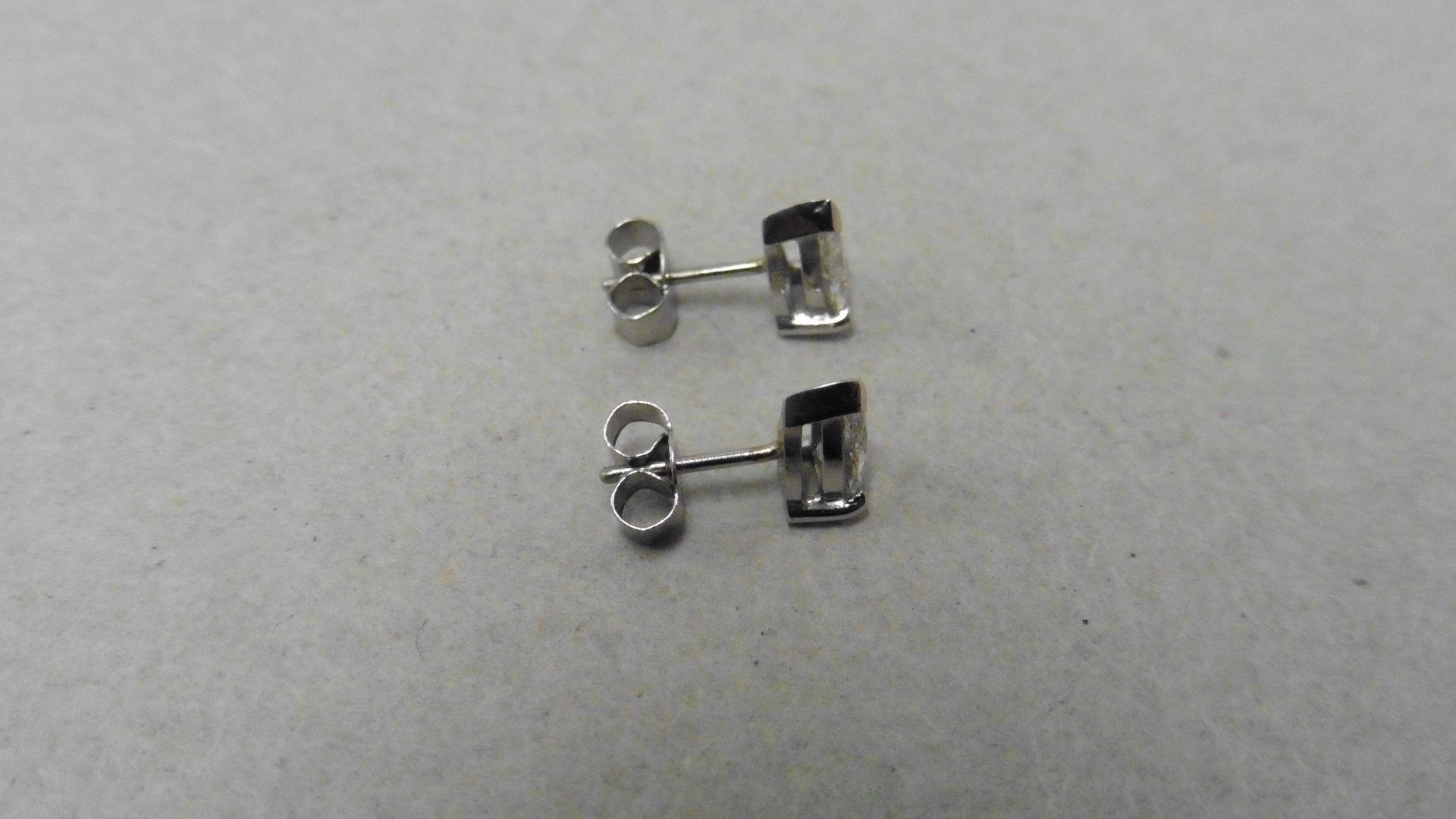 0.70Ct Diamond Earrings Set With Pear Shaped Diamonds, - Image 2 of 2