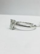 1Ct Radiant Cut Diamond Solitaire Platinum Ring,