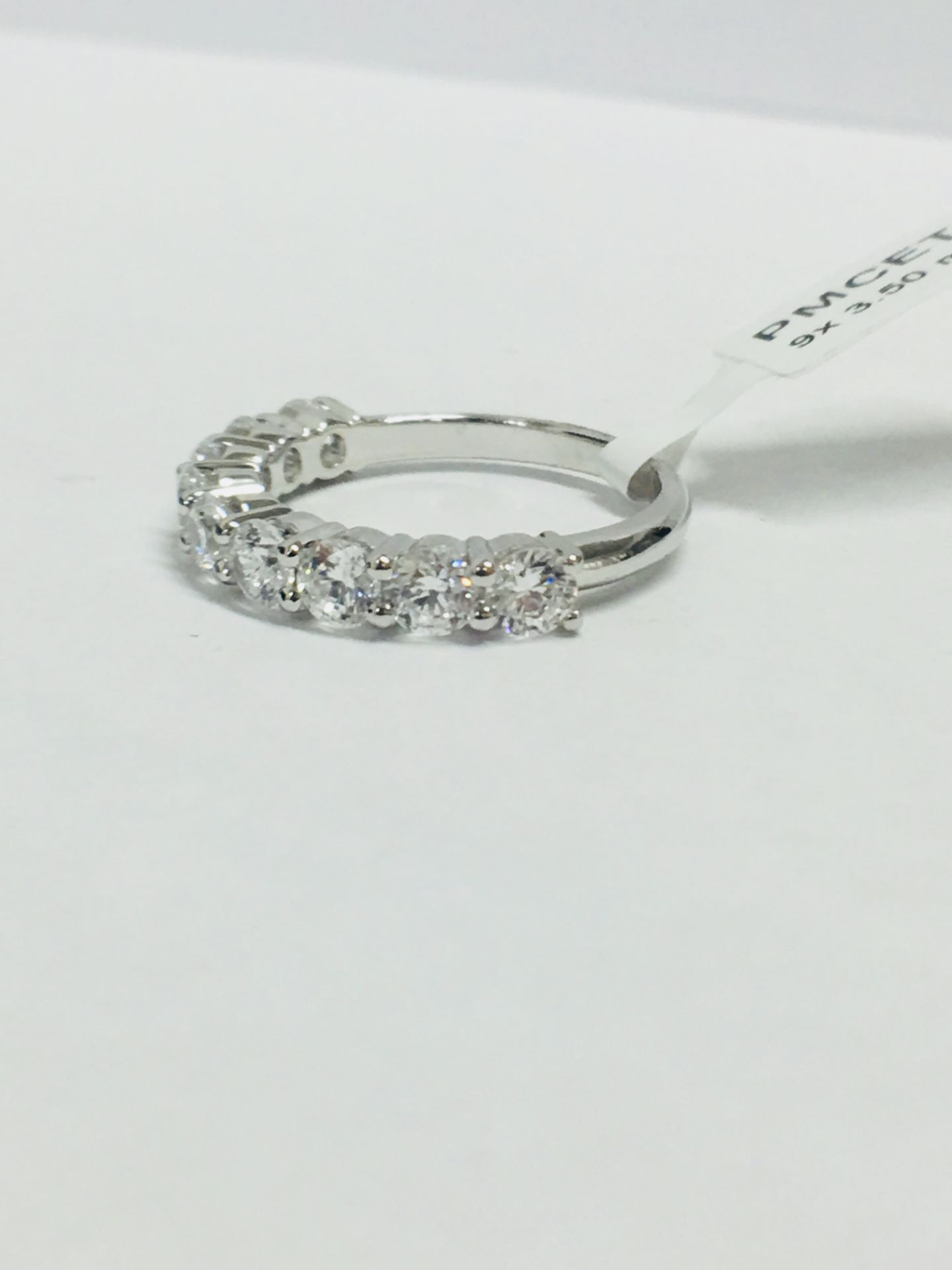 Platinum Diamond Nine Stone Eternity Ring, - Image 3 of 7