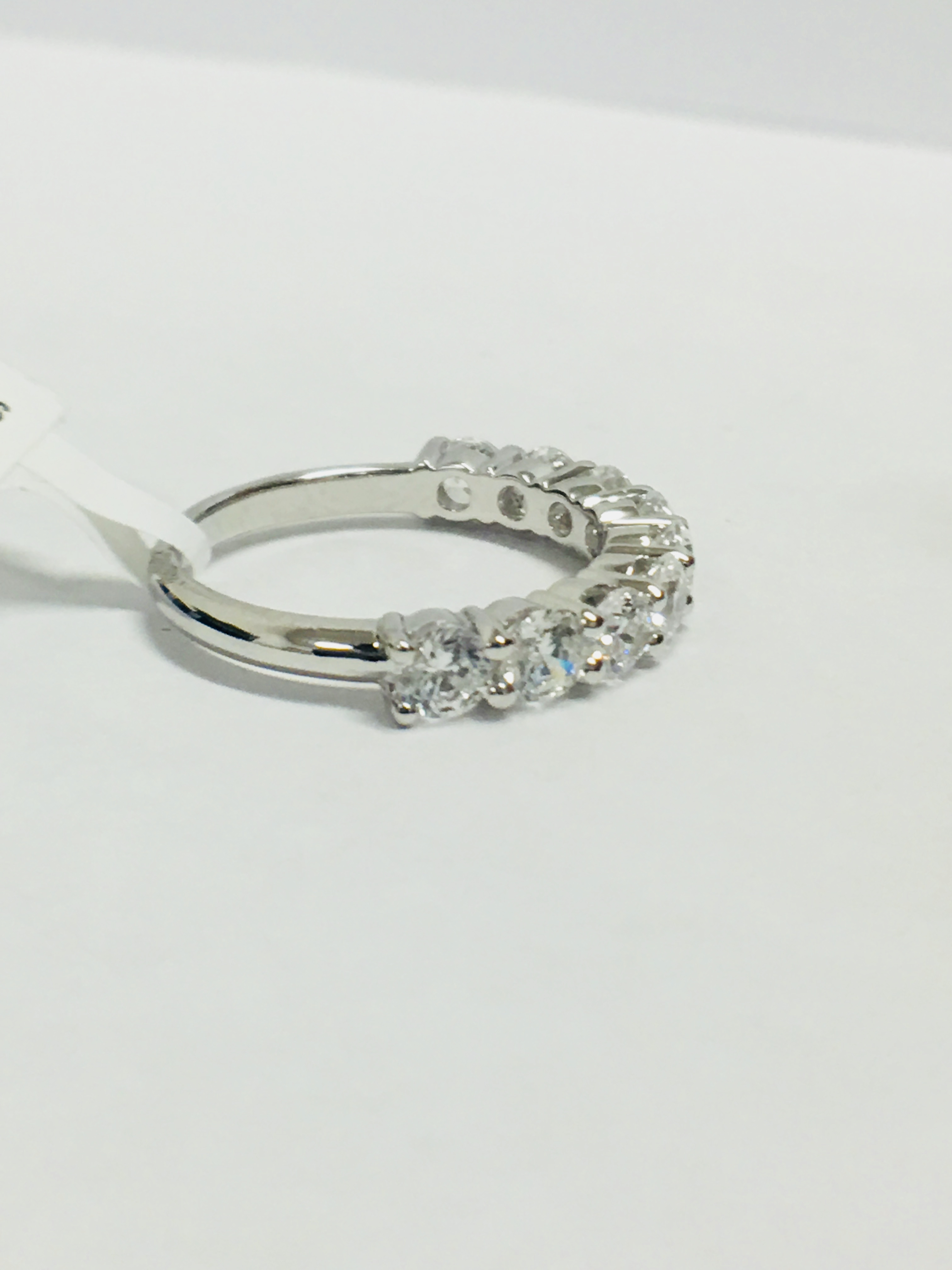 Platinum Diamond Nine Stone Eternity Ring, - Image 6 of 7