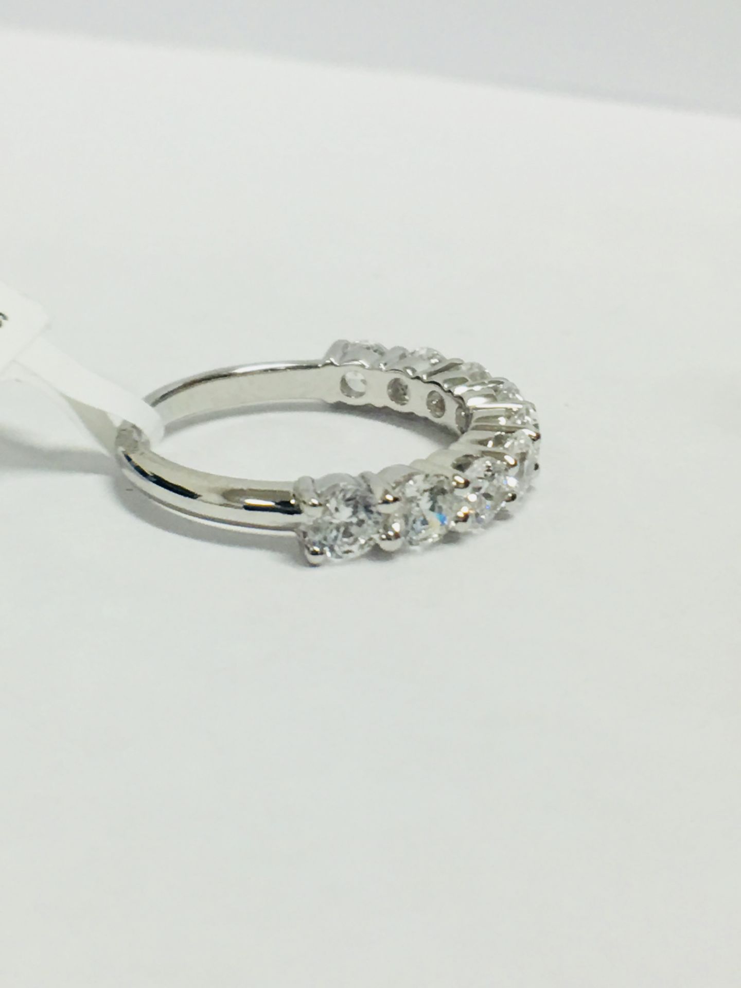Platinum Diamond Nine Stone Eternity Ring, - Image 6 of 7