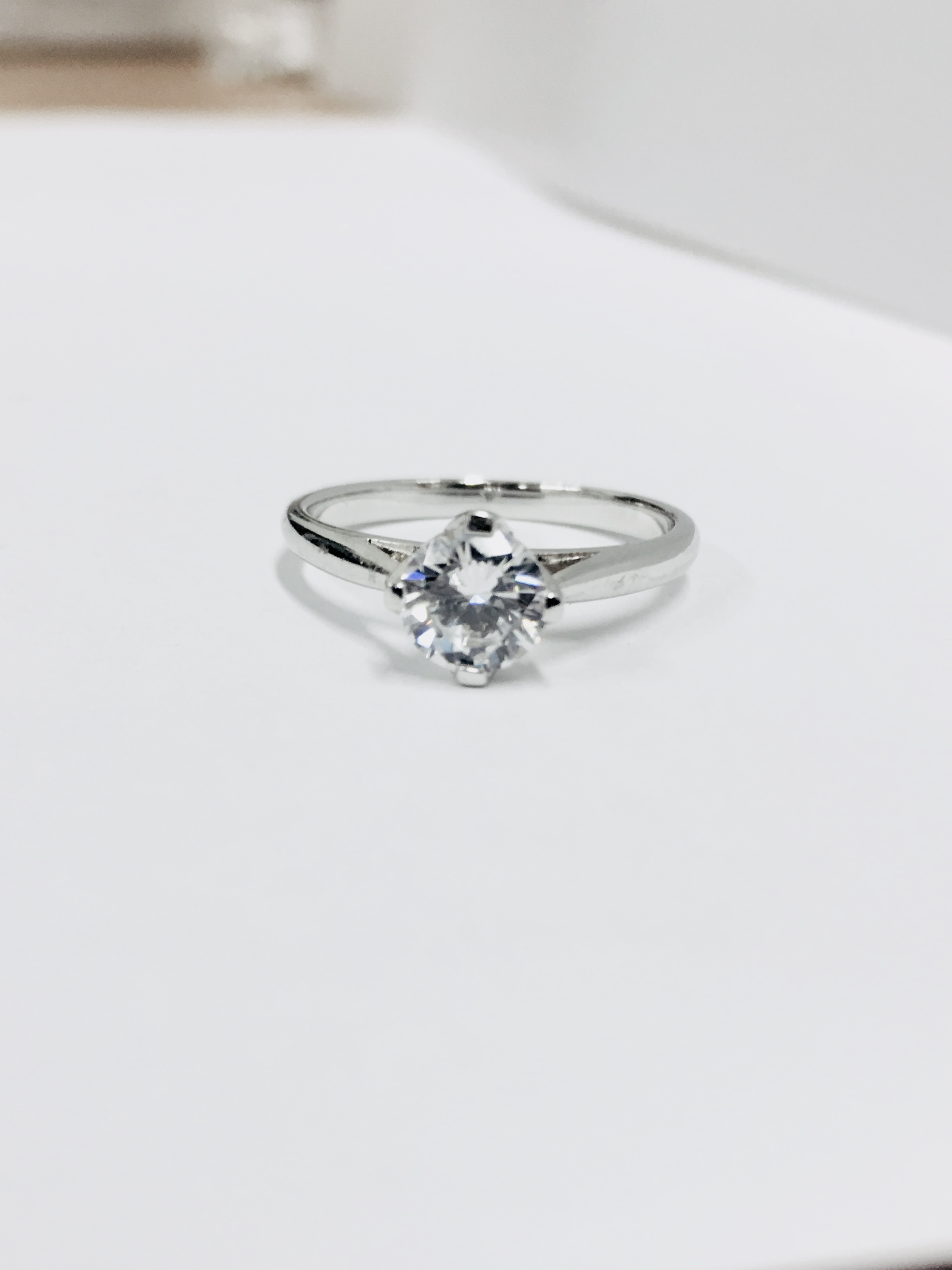 Platinum 4 Claw Diamond Solitaire Ring, - Image 3 of 3