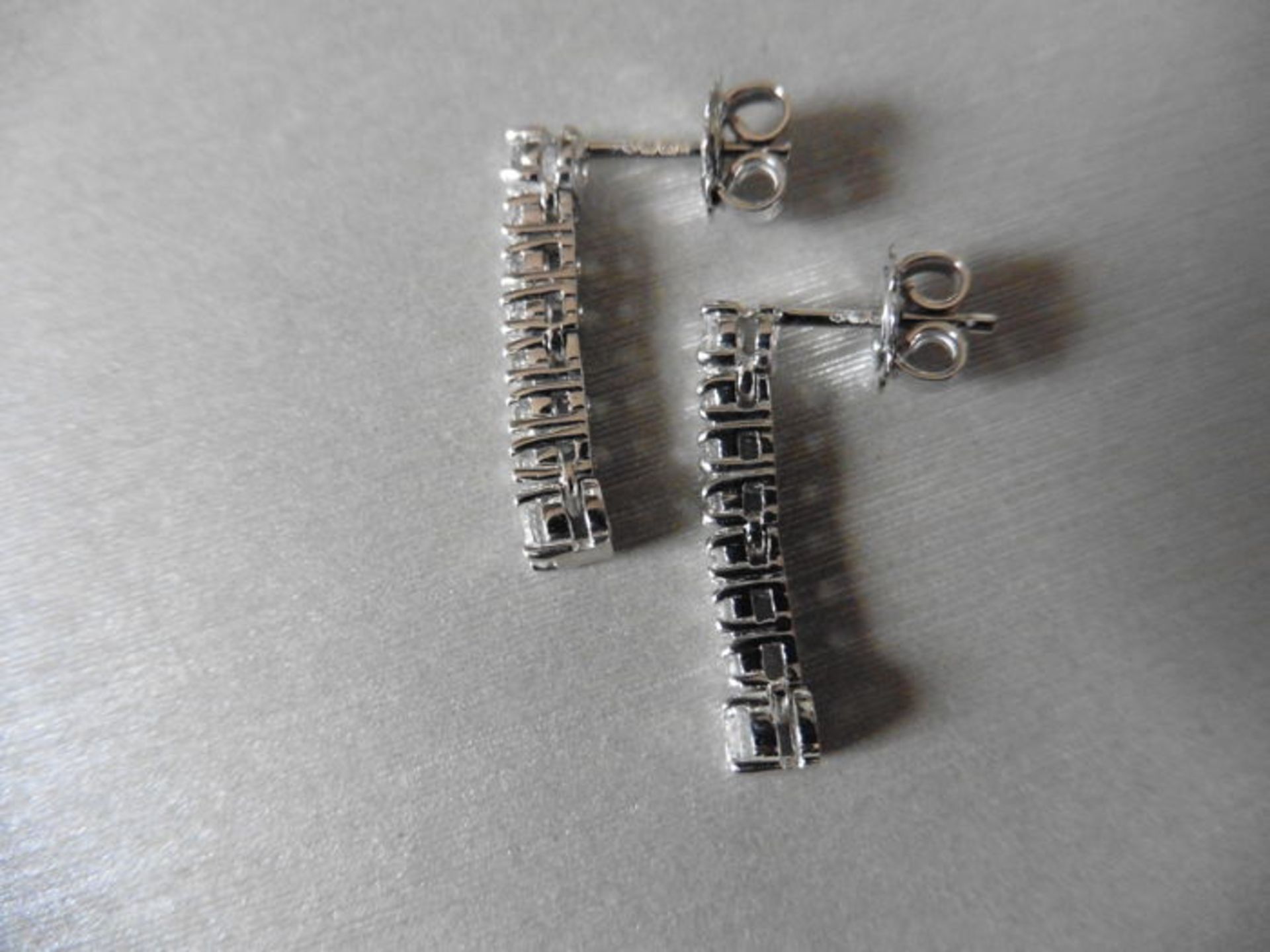 0.60Ct Diamond Drop Earrings In Platinum. - Image 2 of 3