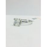 1Ct Cushion Cut Diamond Solitaire Ring In A Diamond Set Mount,