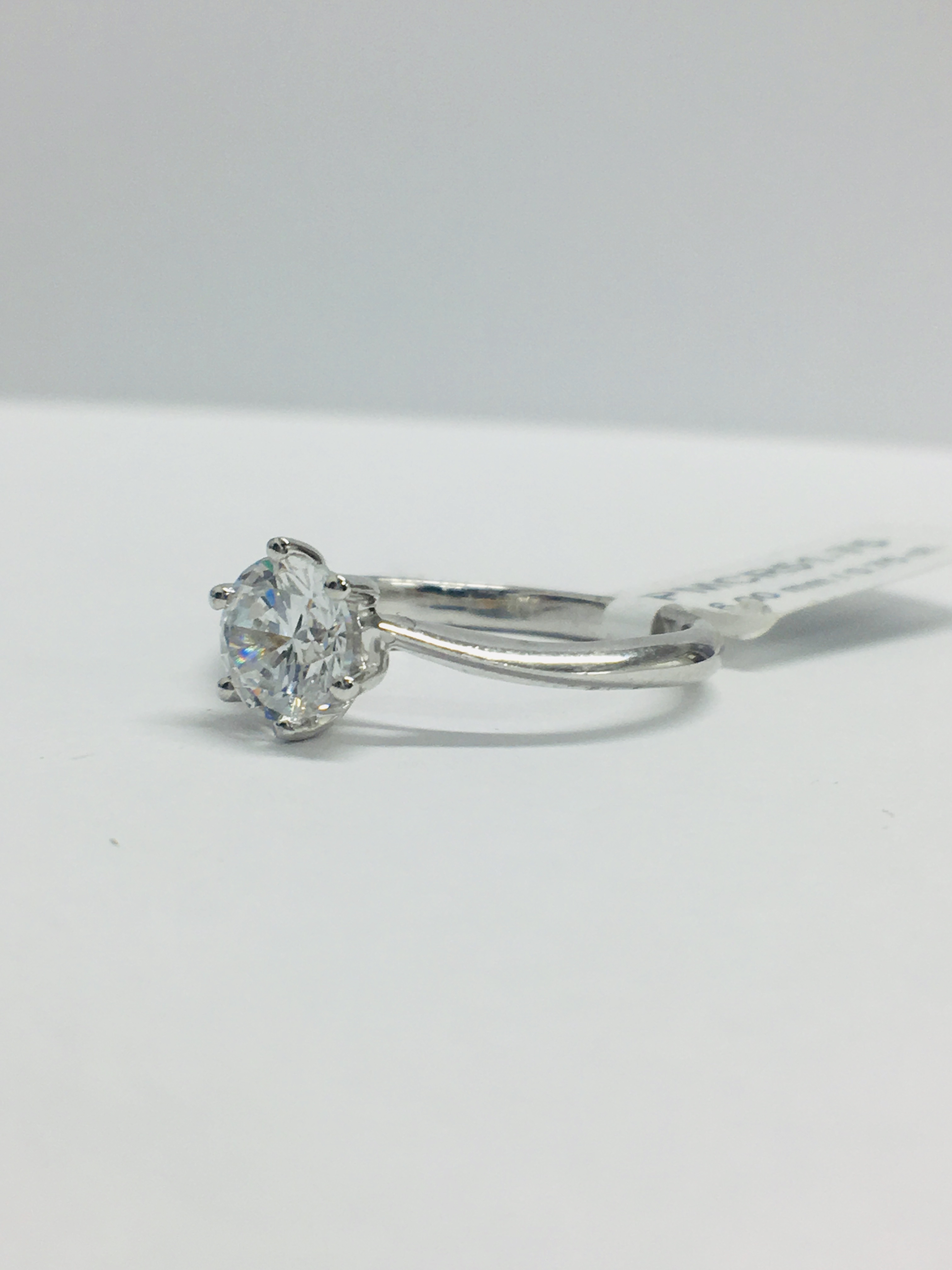 Platinum Solitaire 4 Claw Diamond Ring, - Image 2 of 8