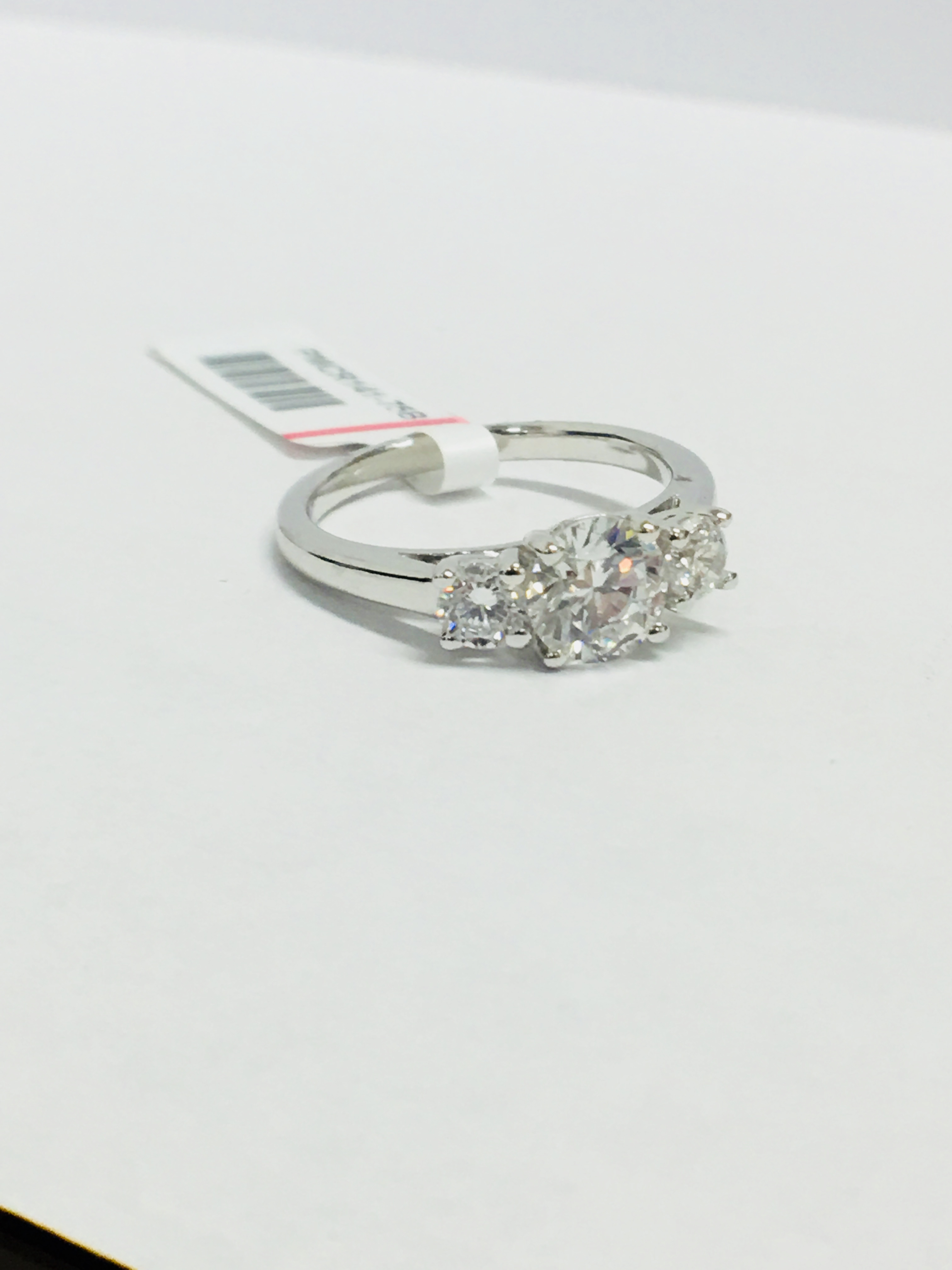 Platinum Diamond Three Stone Ring, - Image 2 of 6