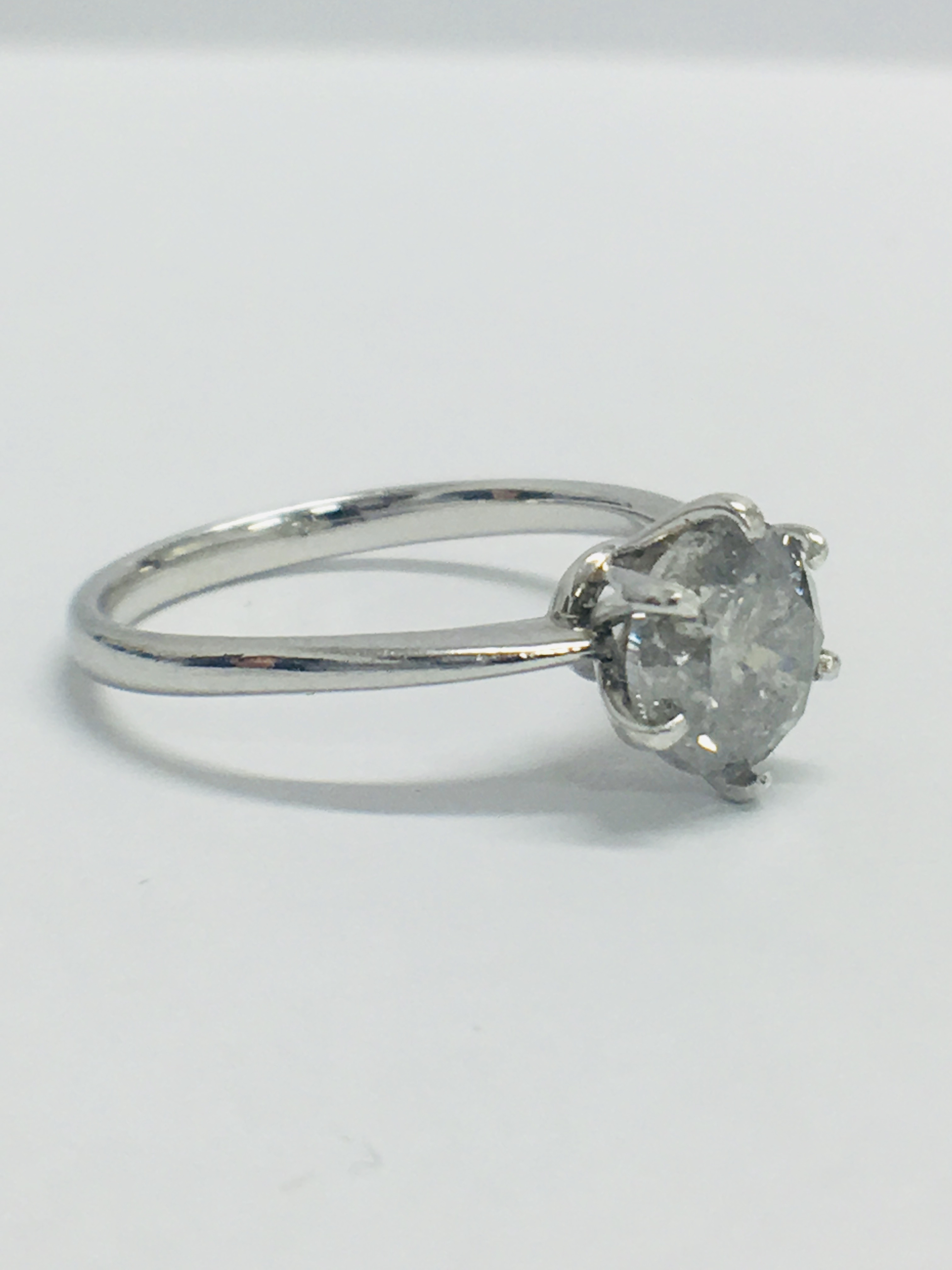 Platinum Diamond Solitaire Ring, - Image 4 of 5