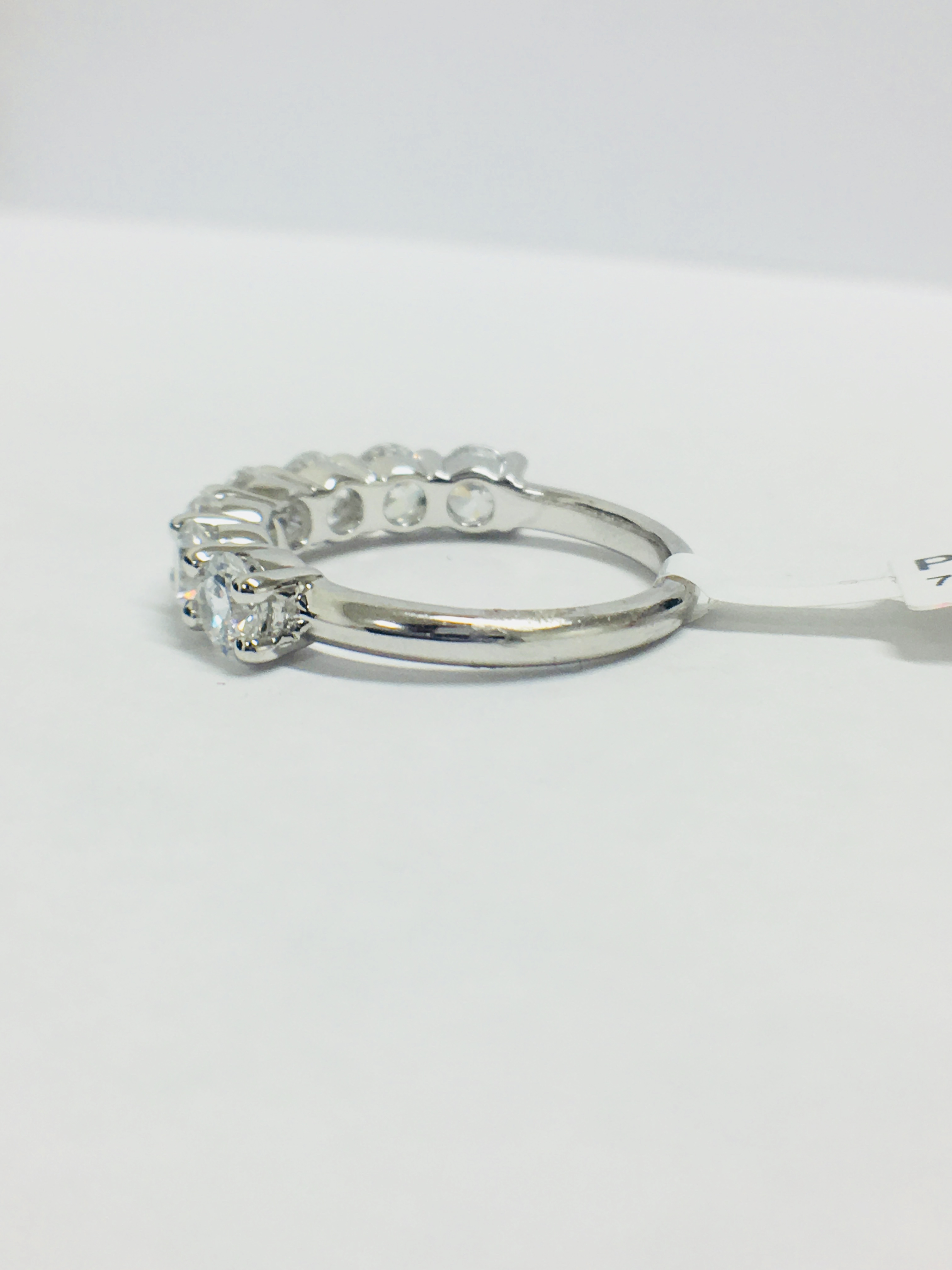 Platinum Diamond 7 Stone Ring, - Image 3 of 6