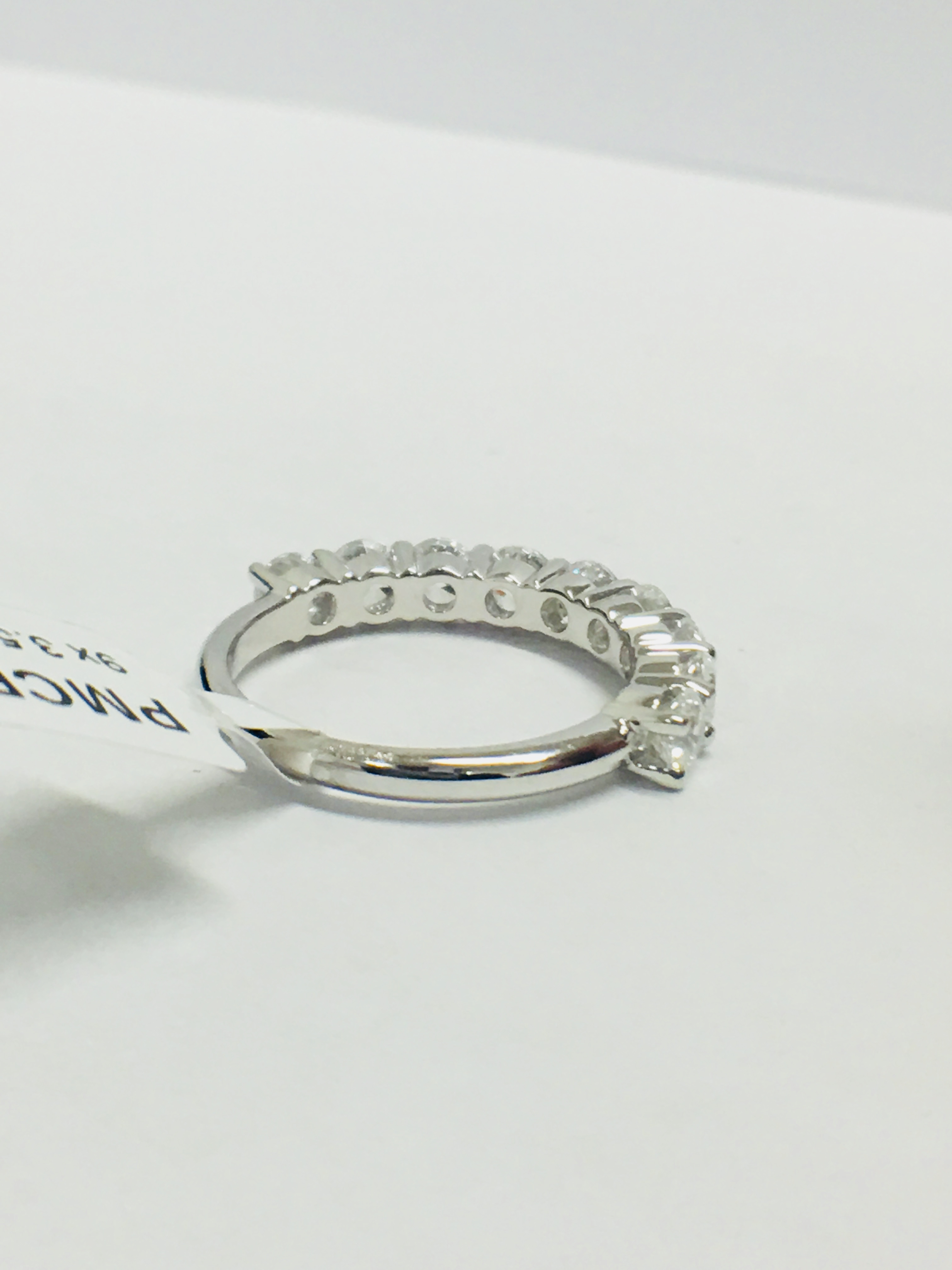 Platinum Diamond Nine Stone Eternity Ring, - Image 5 of 7