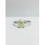 Platinum 1Ct Cushion Diamond Solitaire Ring,