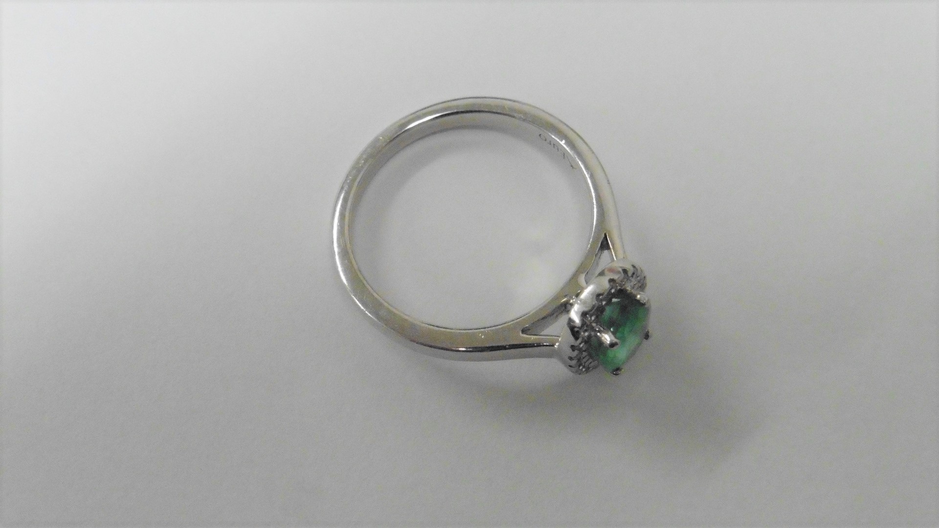 Emerald And Diamond Cluster Ring Set In Platinum. - Image 3 of 3
