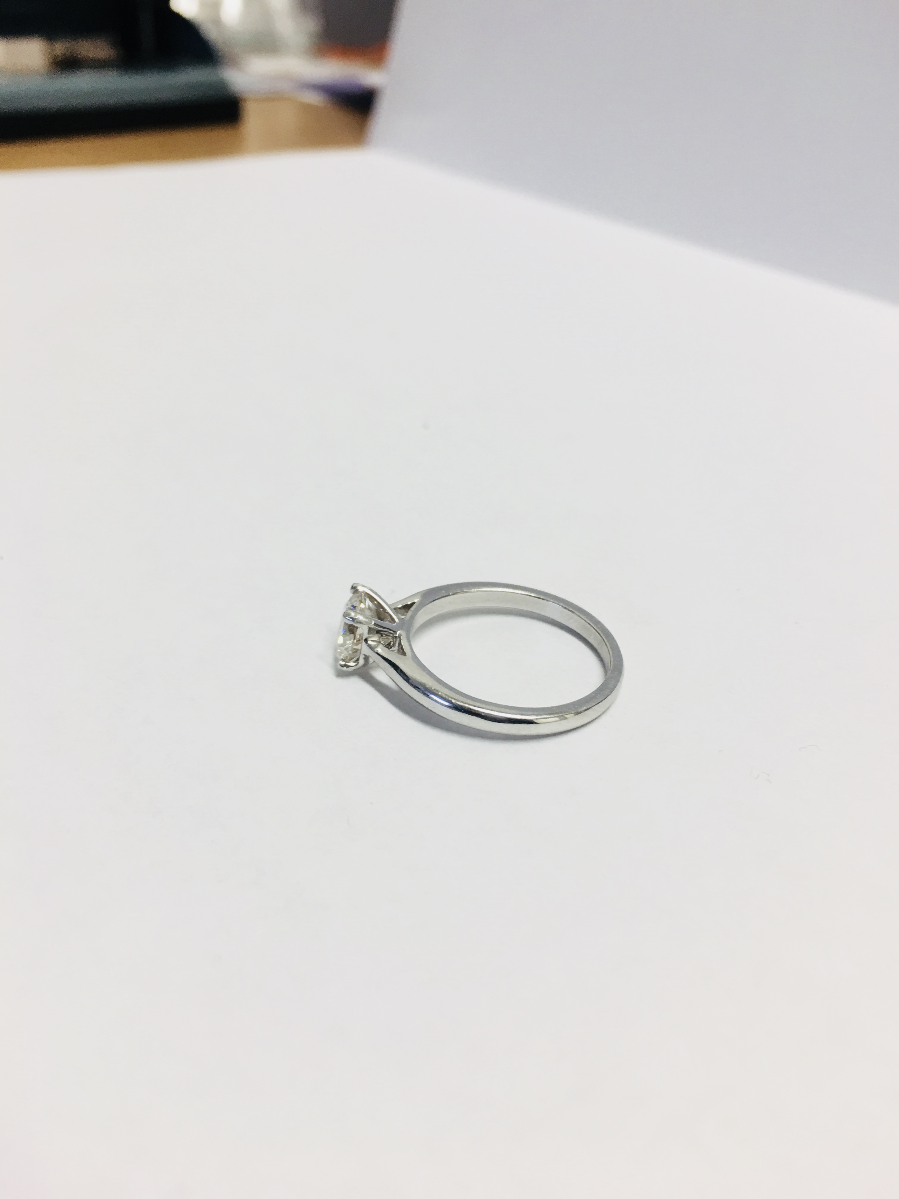 1Ct Brilliant Cut Diamond Solitaire Ring, - Image 2 of 5