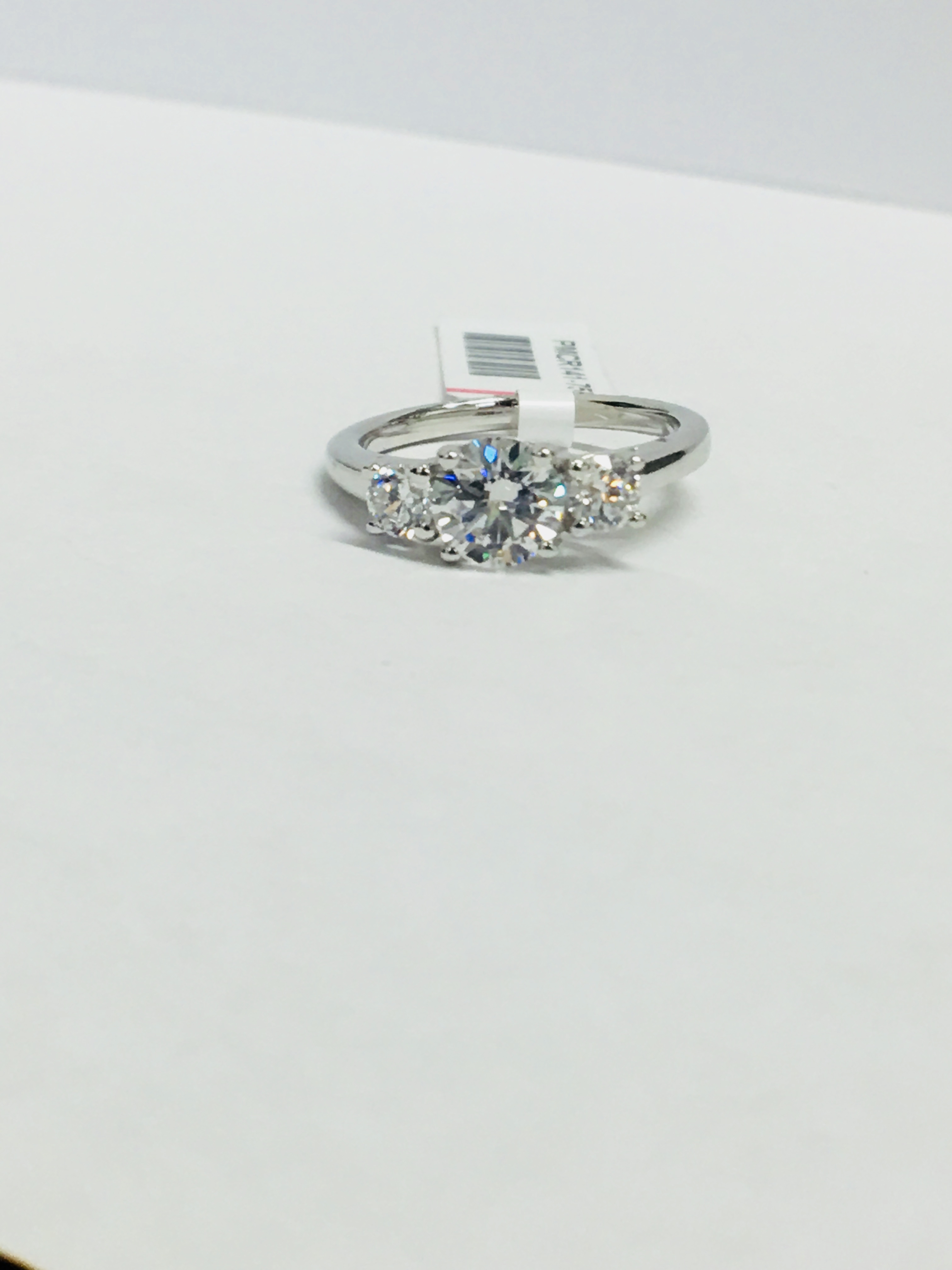 Platinum Diamond Three Stone Ring, - Image 6 of 6