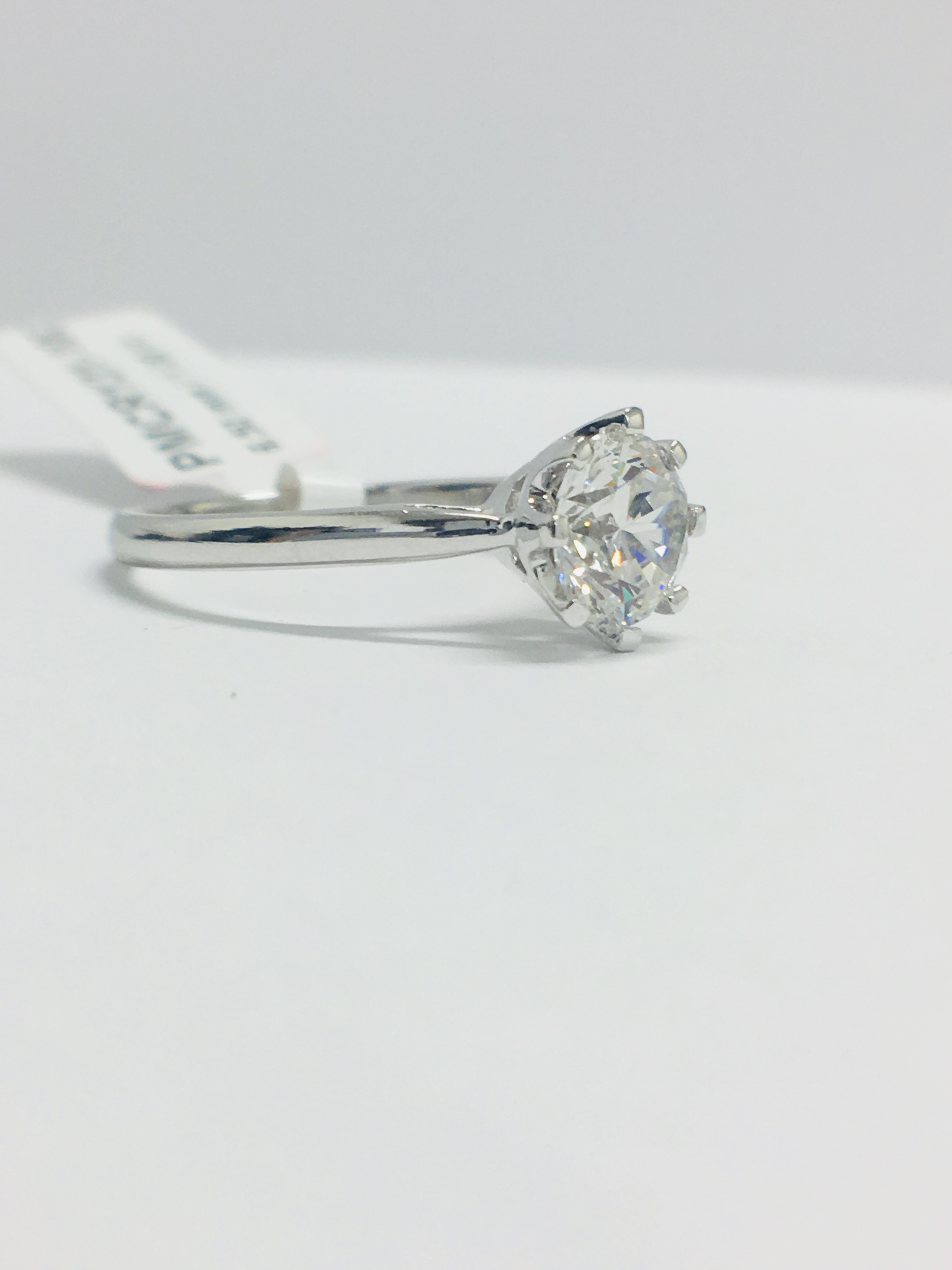 Platinum Solitaire 6 Claw Diamond Ring, - Image 4 of 5