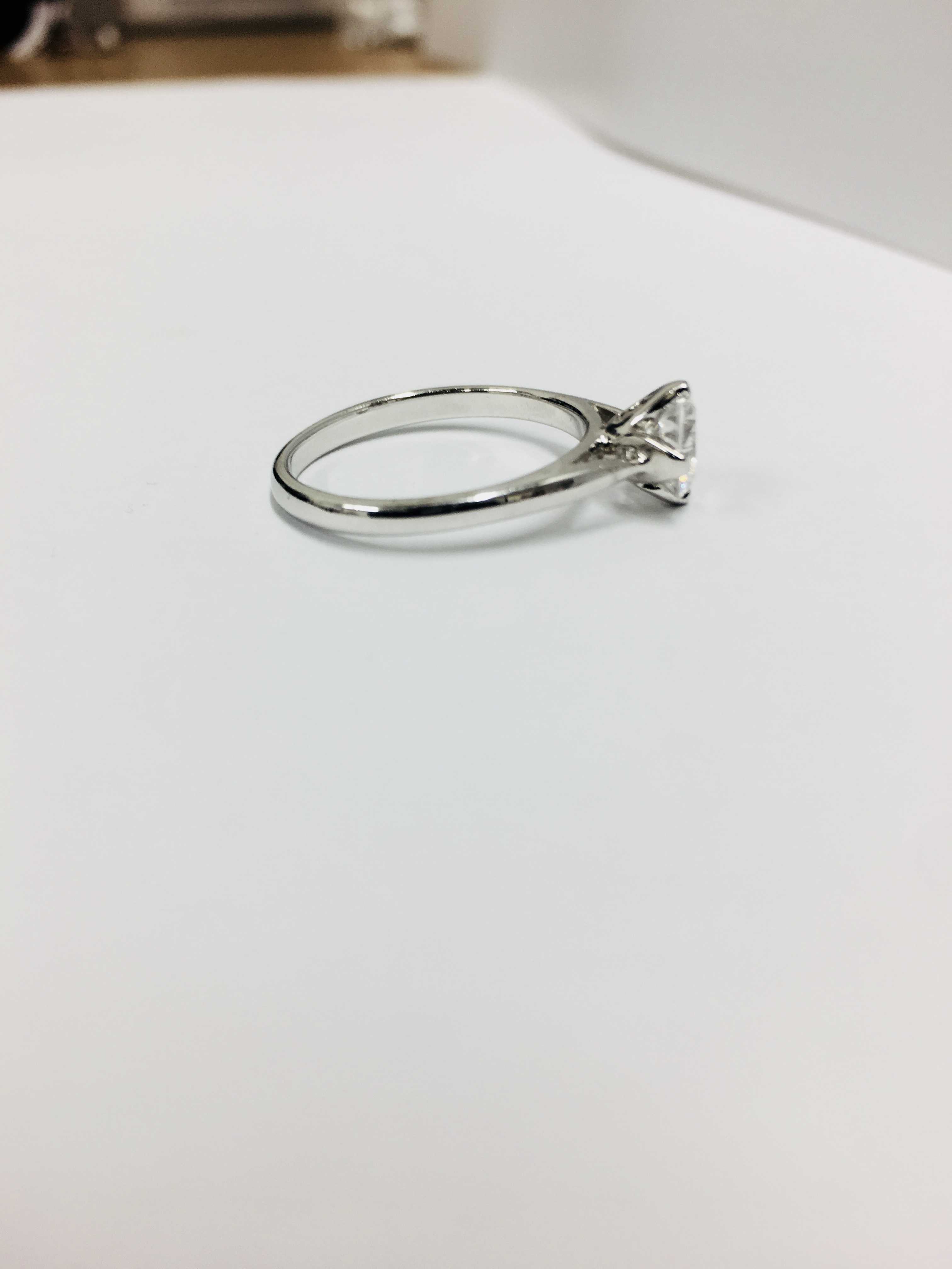 Platinum 4 Claw Diamond Solitaire Ring, - Image 2 of 3