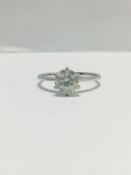 Platinum 1 carat diamond solitaire ring,WGI certification