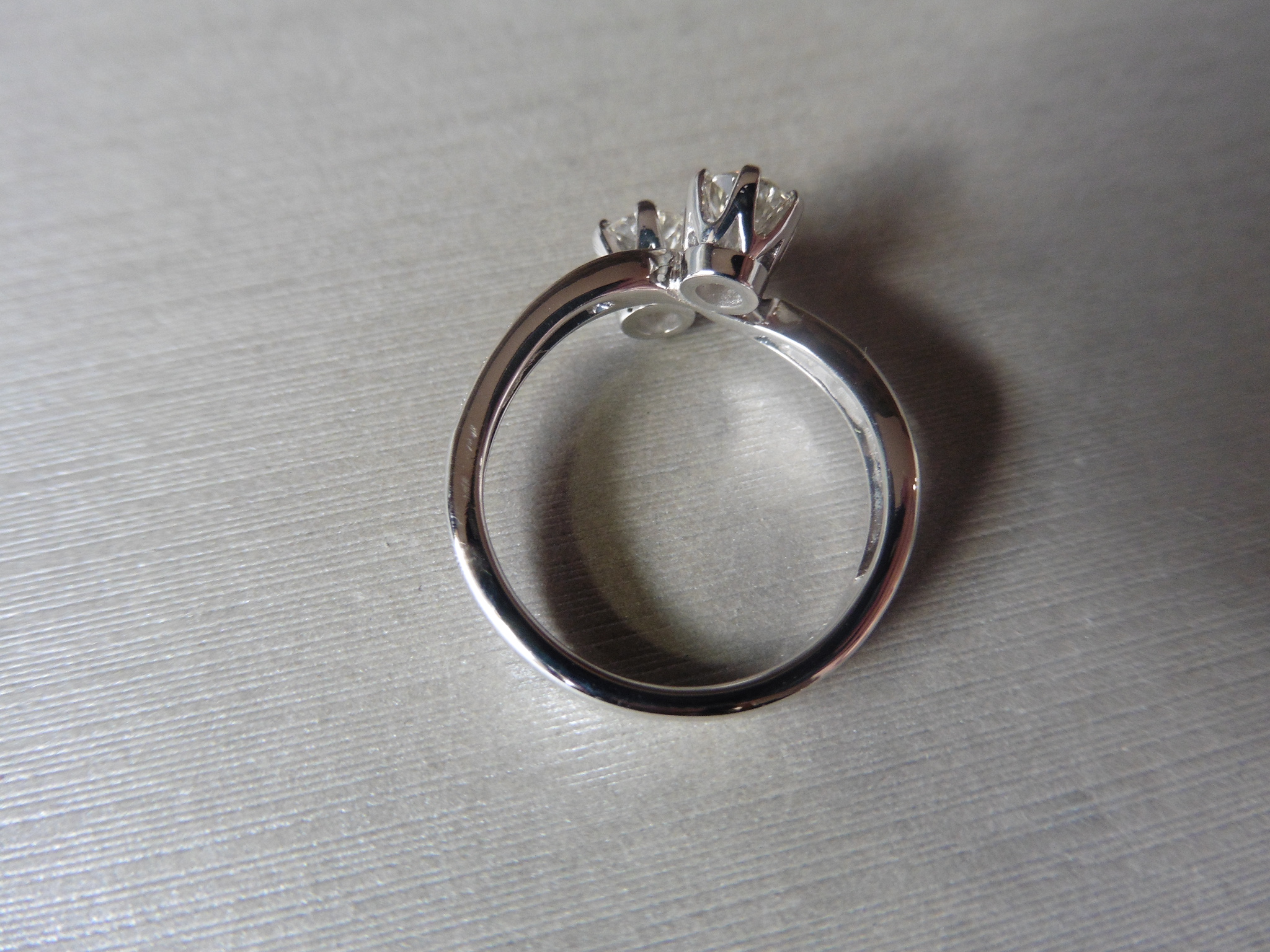 Platinum Two Stone Diamond Ring, - Image 3 of 4