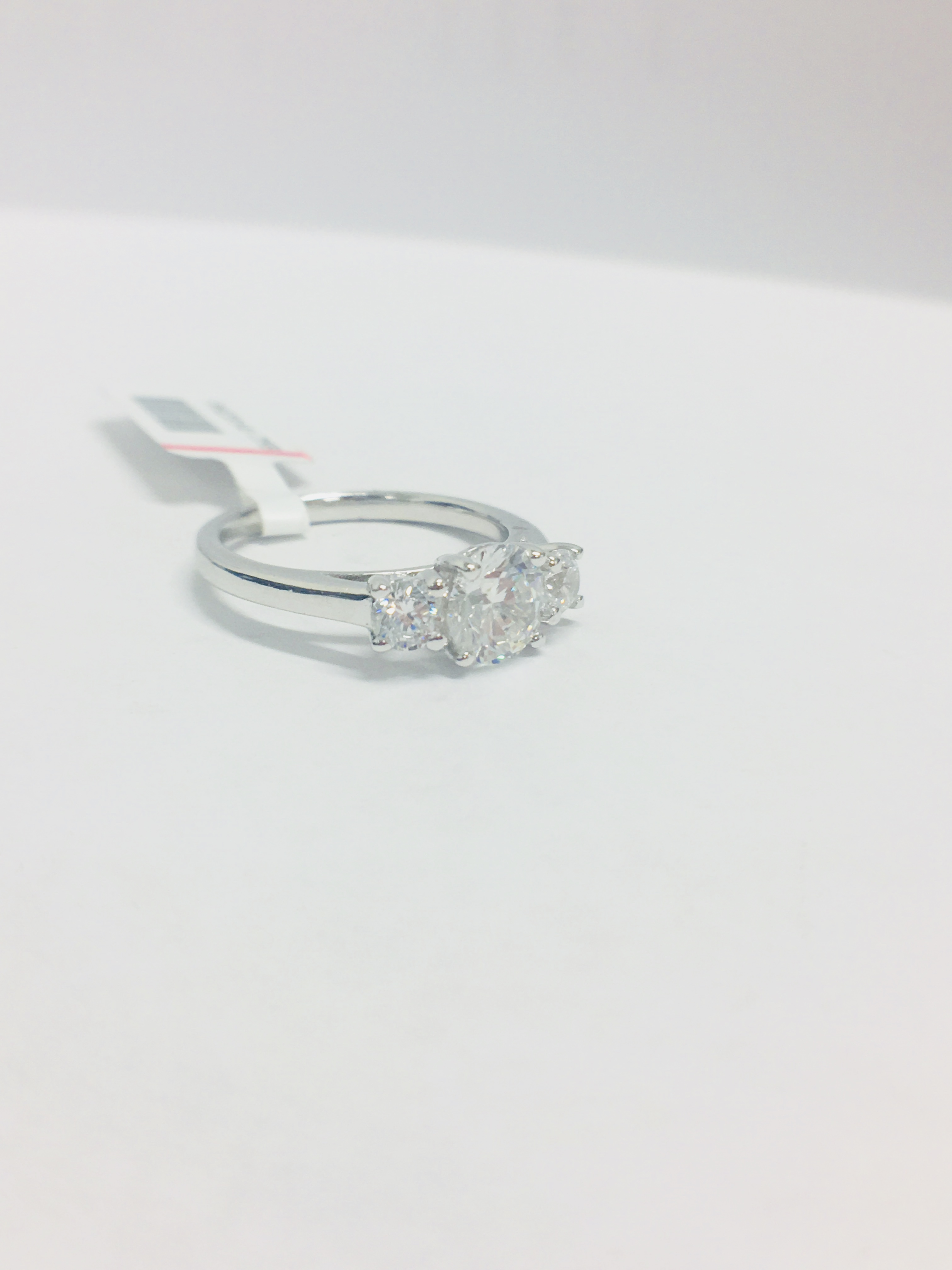 Platinum Diamond Three Stone Ring, - Image 2 of 5