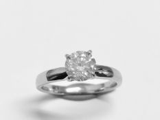 1.02Ct Diamond Solitaire Ring Set In Platinum.
