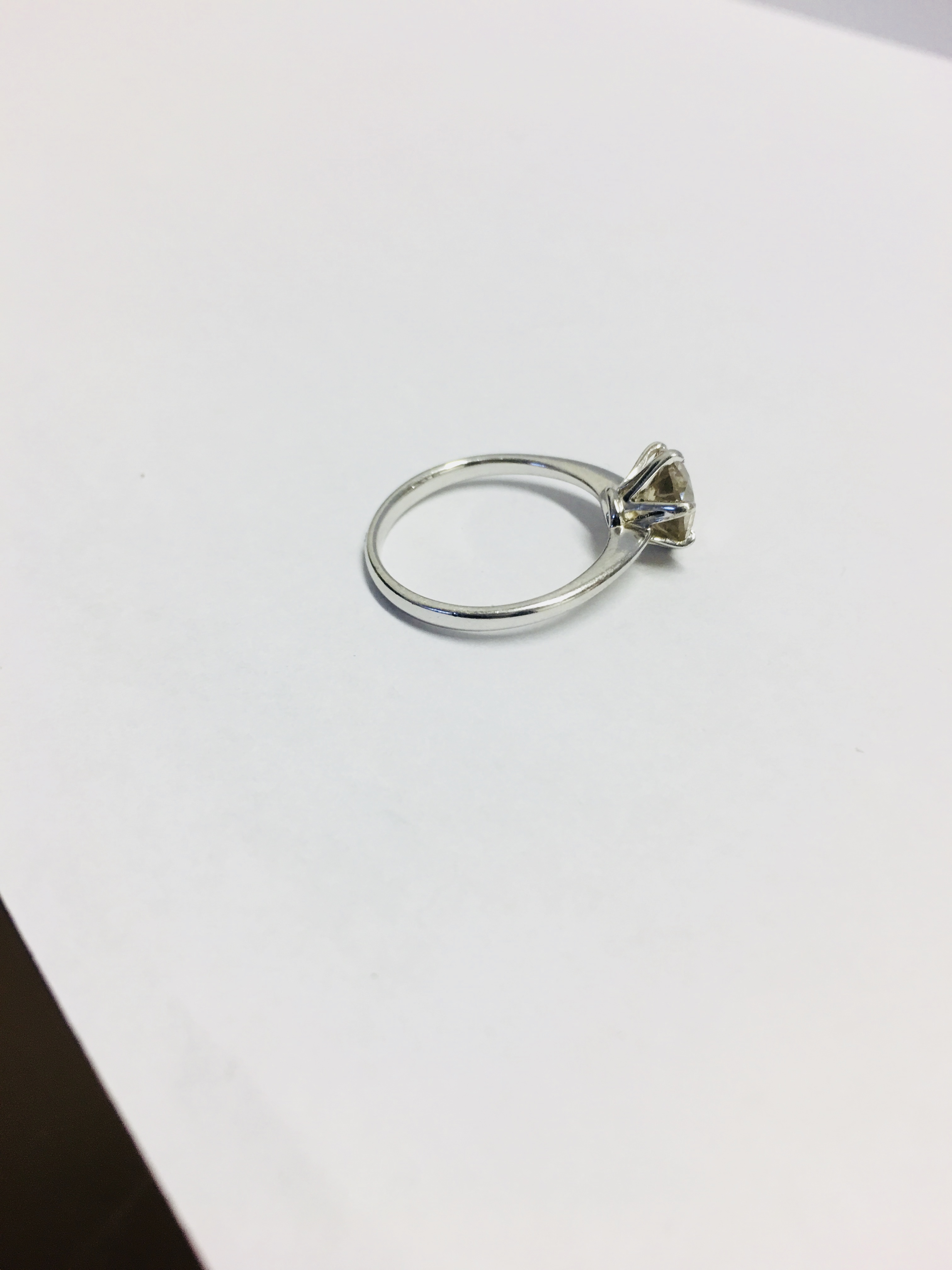 1Ct Brilliant Cut Diamond Solitaire Ring, - Image 5 of 6