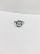 18Ct White Gold Halo Style Diamond Ring,